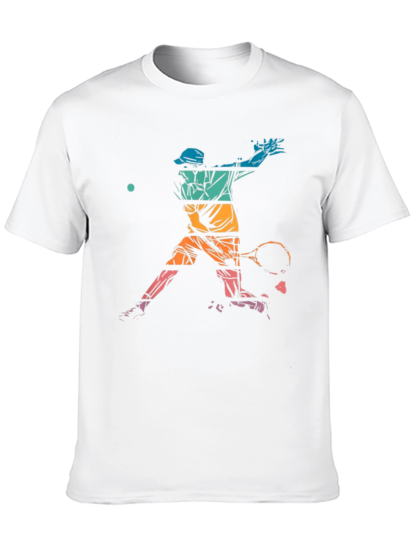 Retro Tennis Player Graphic Tee - Unisex Black T-Shirt