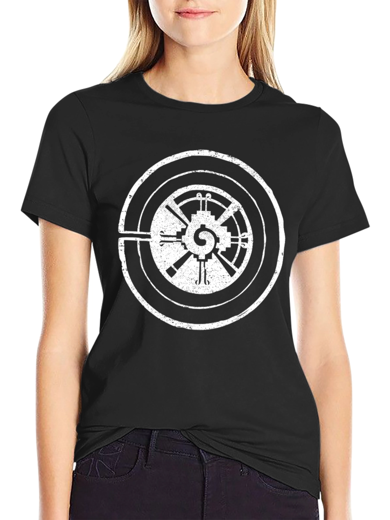 Retro Circuit Graphic Tee - Black Cotton Blend