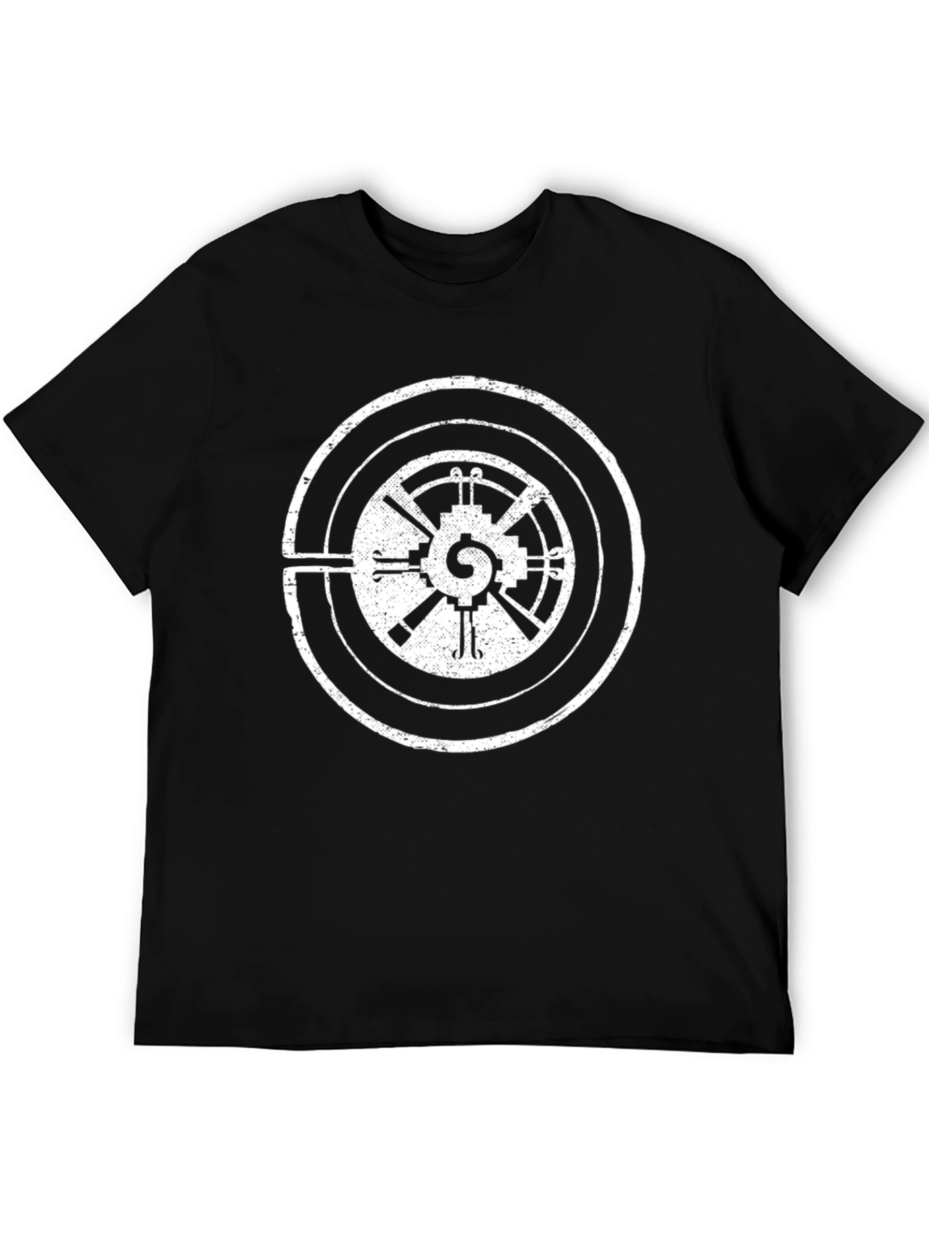 Retro Circuit Graphic Tee - Black Cotton Blend
