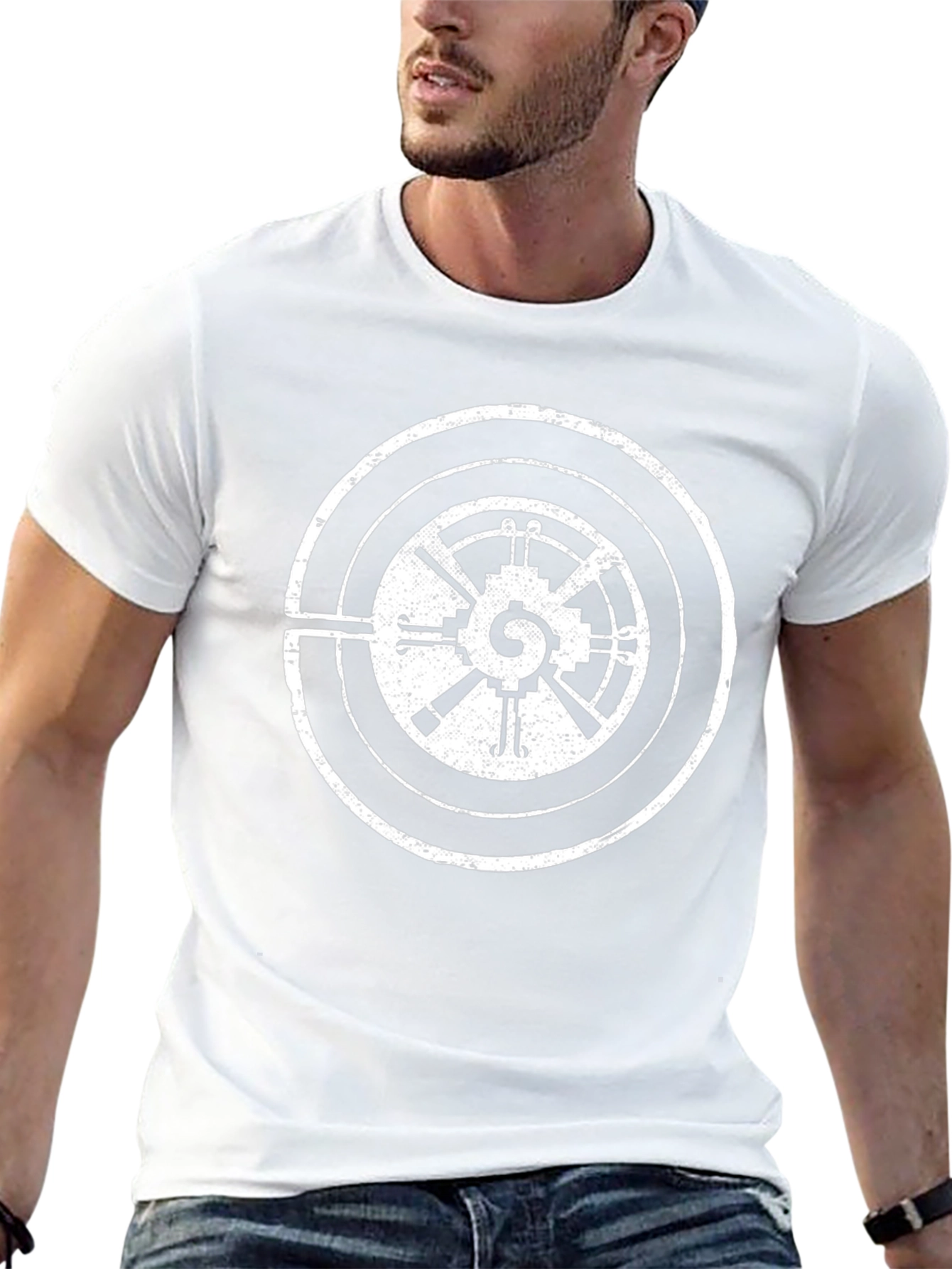 Retro Circuit Graphic Tee - Black Cotton Blend