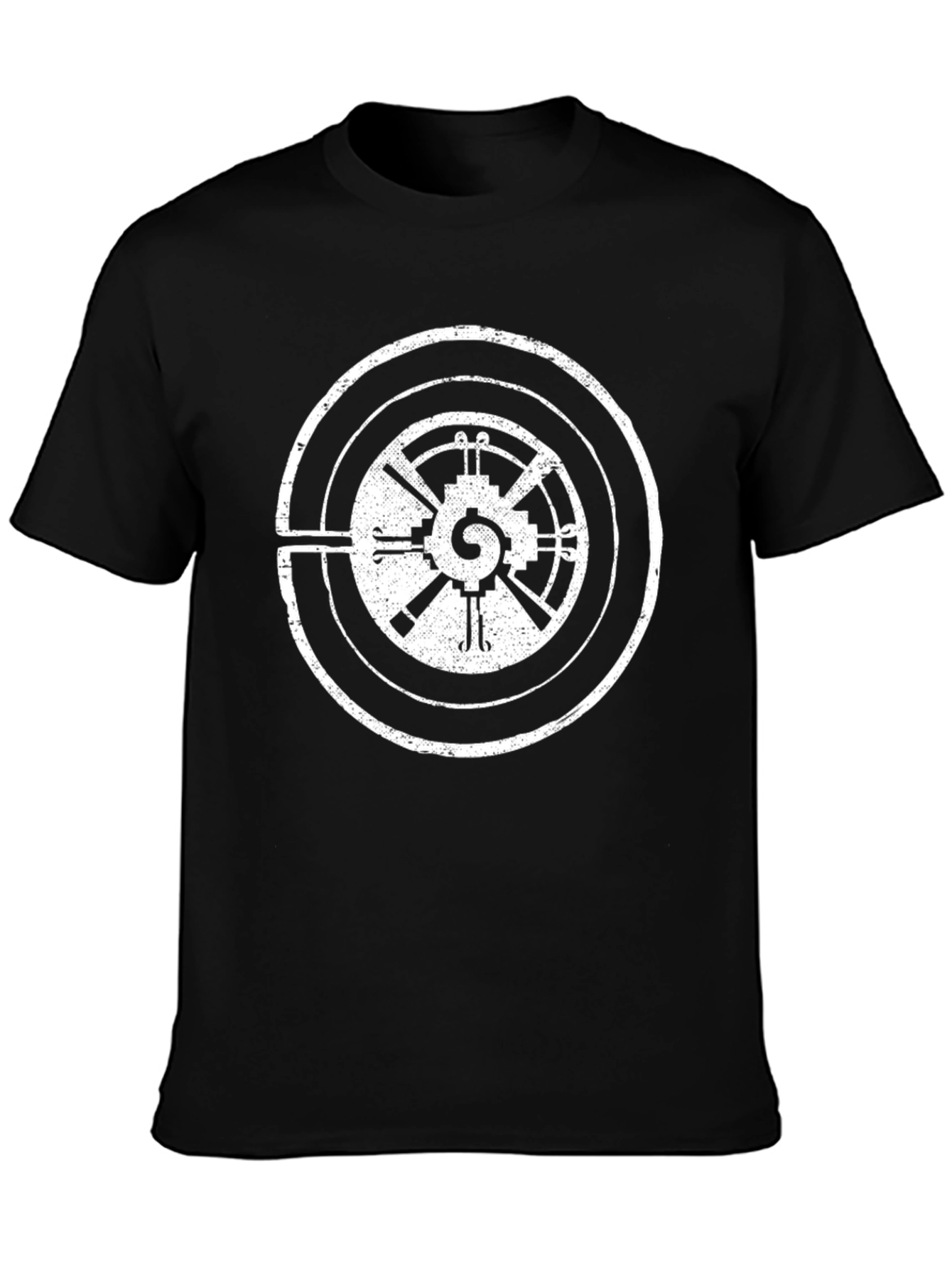 Retro Circuit Graphic Tee - Black Cotton Blend