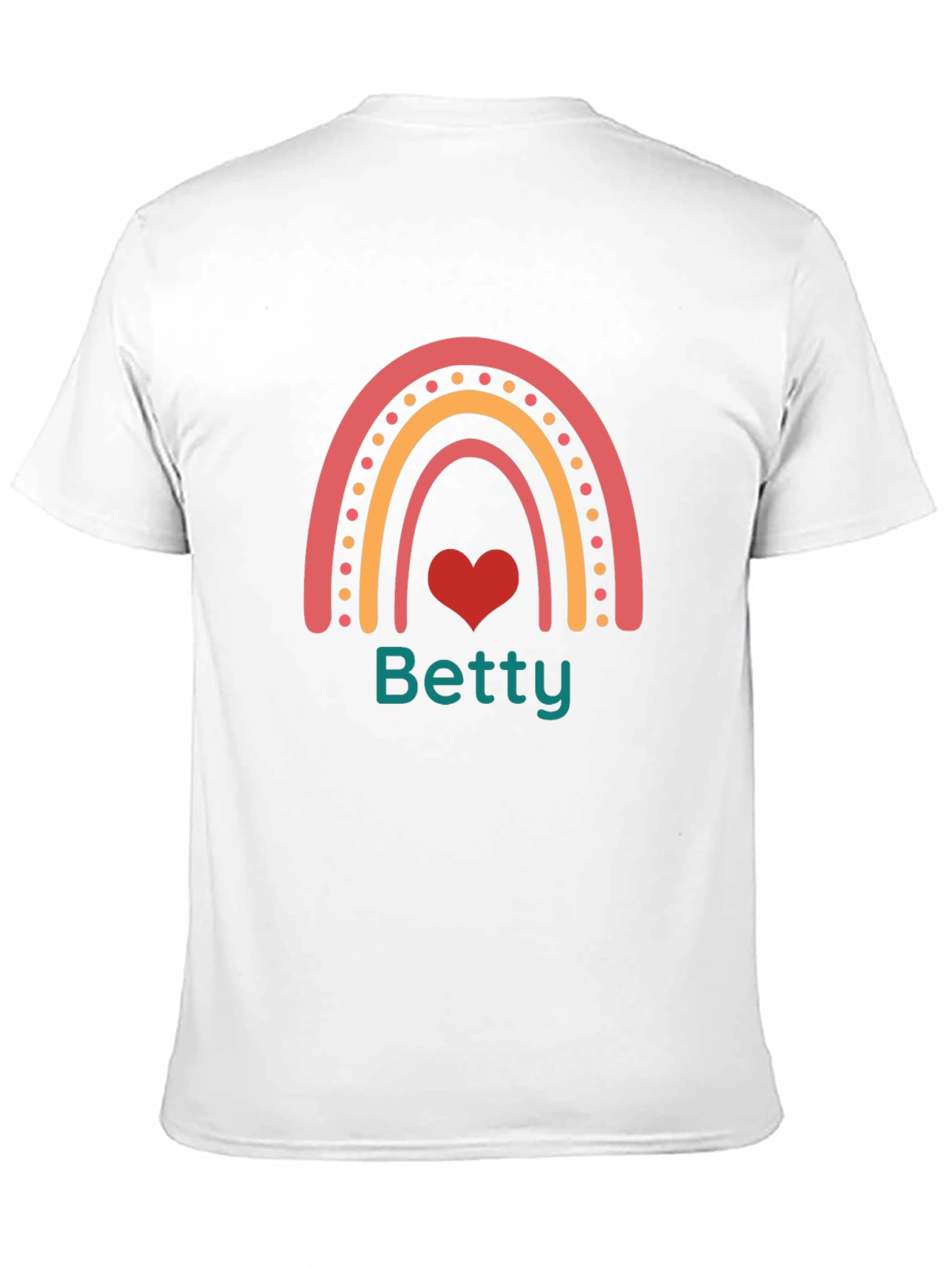 Betty Rainbow Heart T-Shirt - Personalized Name Tee