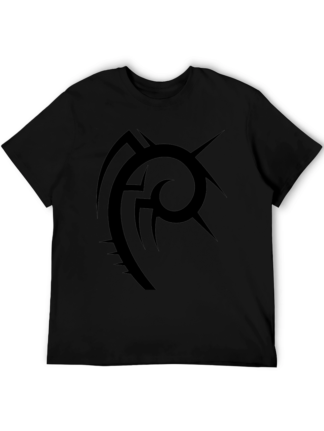 Abstract Tribal Graphic Black T-Shirt