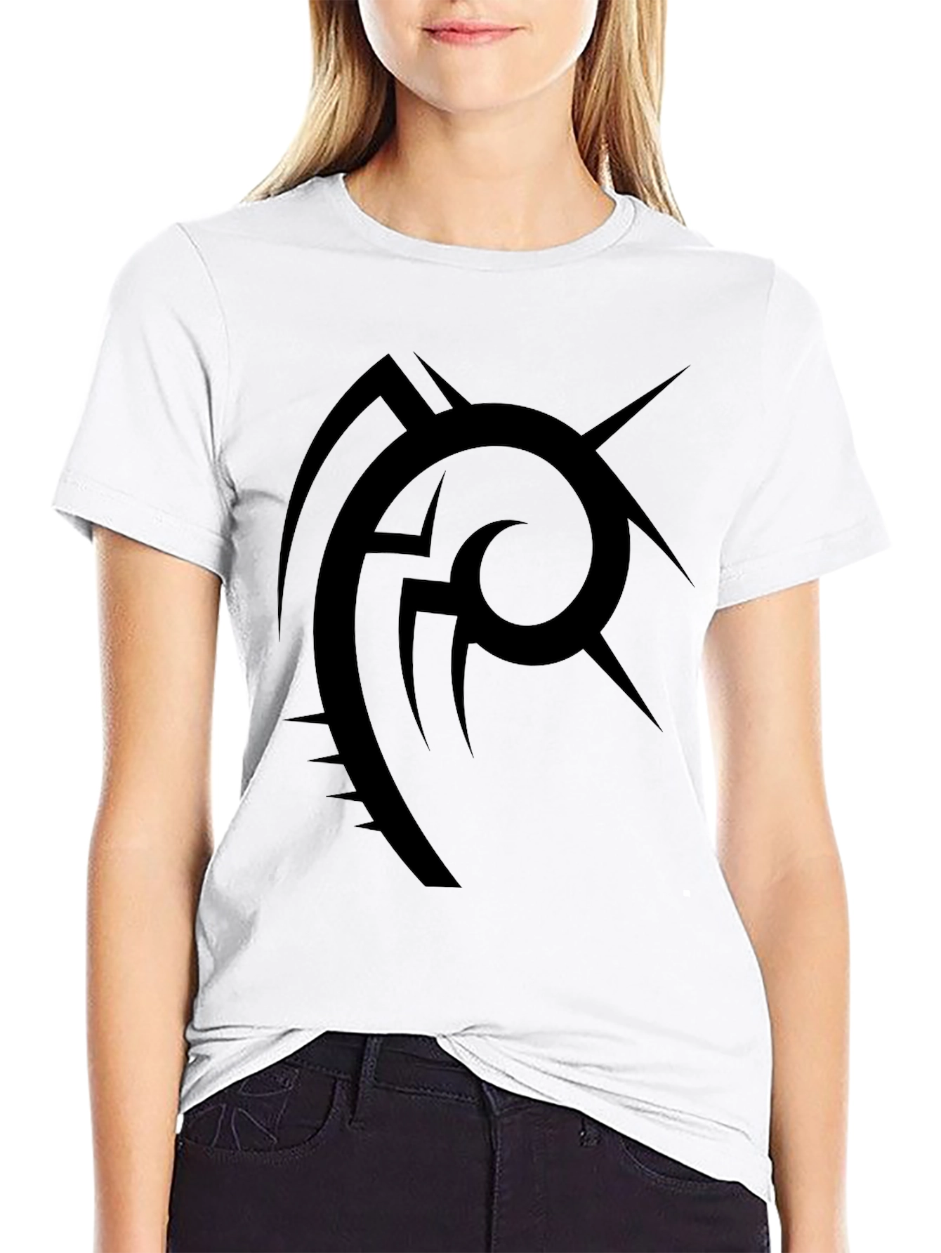 Abstract Tribal Graphic Black T-Shirt