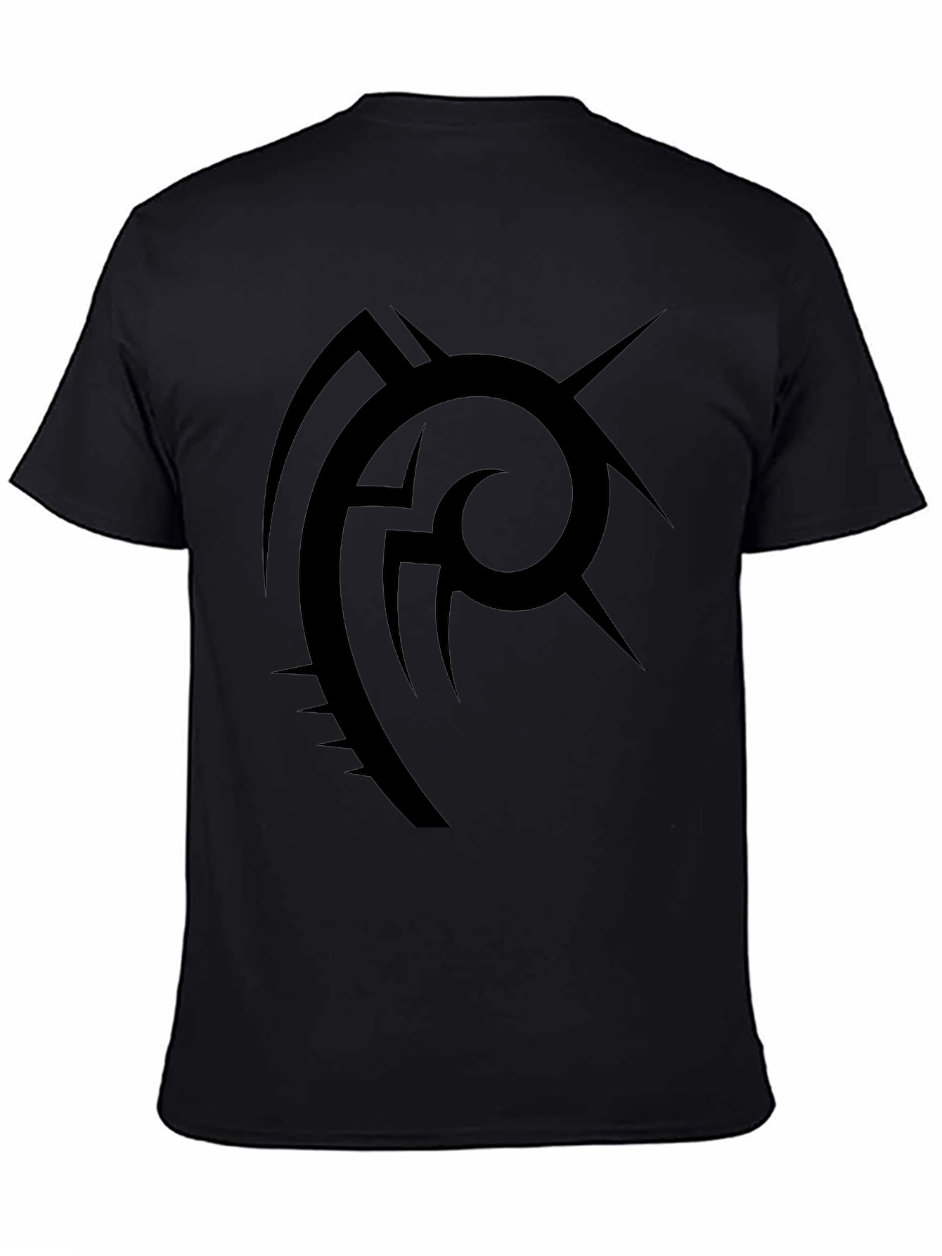 Abstract Tribal Graphic Black T-Shirt