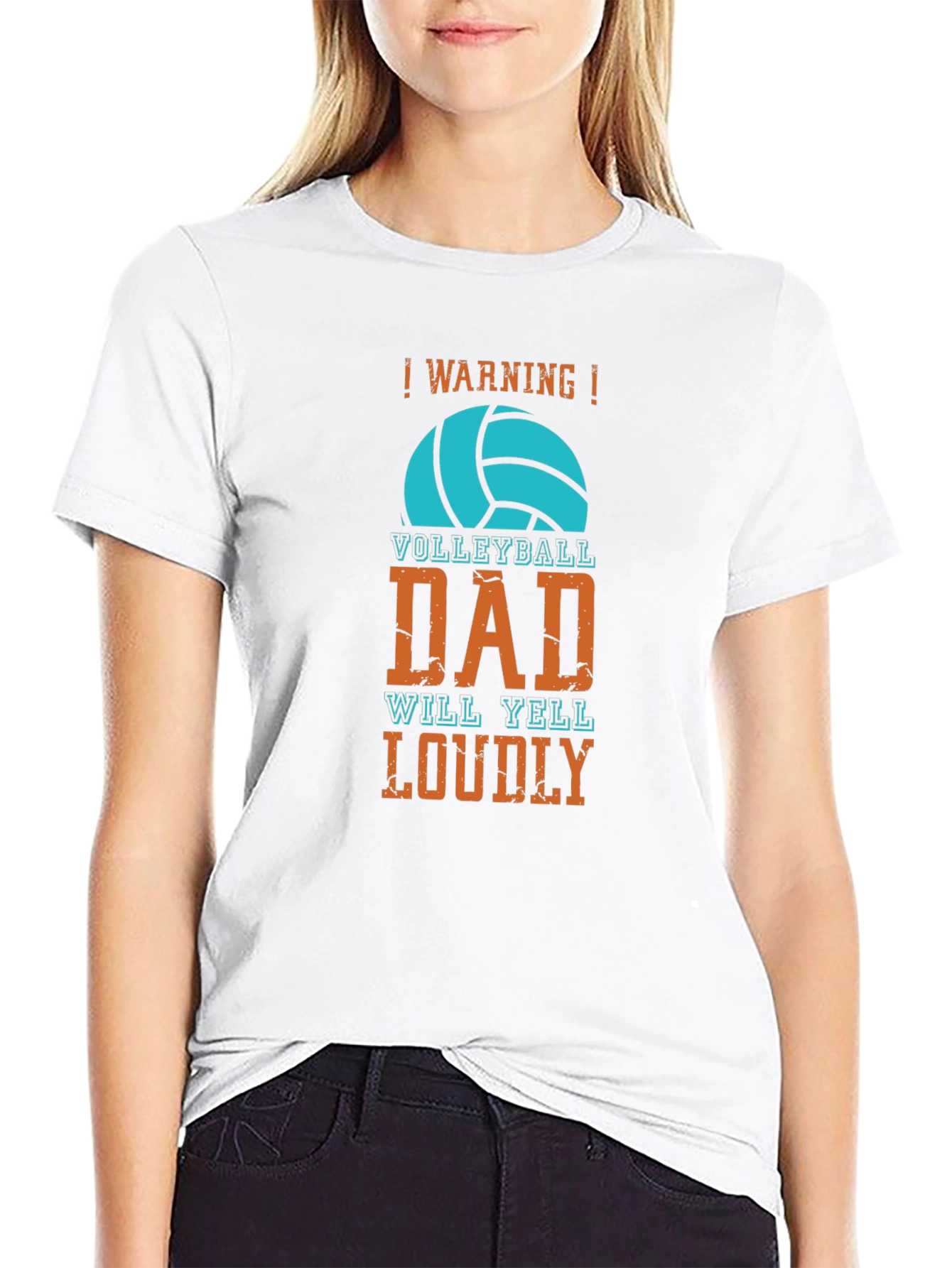Volleyball Dad T-Shirt - Warning Will Yell Loudly