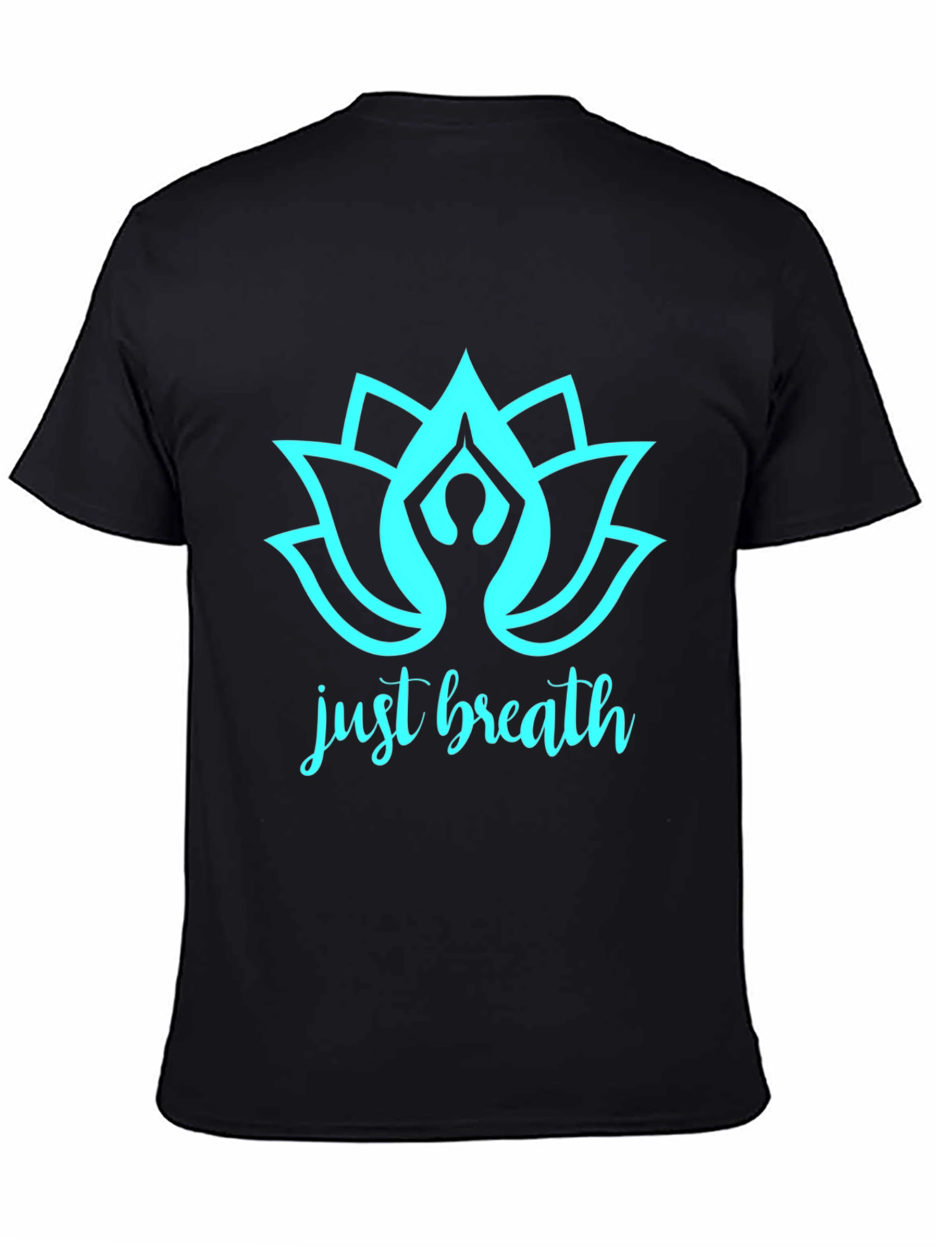 Just Breathe Yoga Lotus Graphic T-Shirt