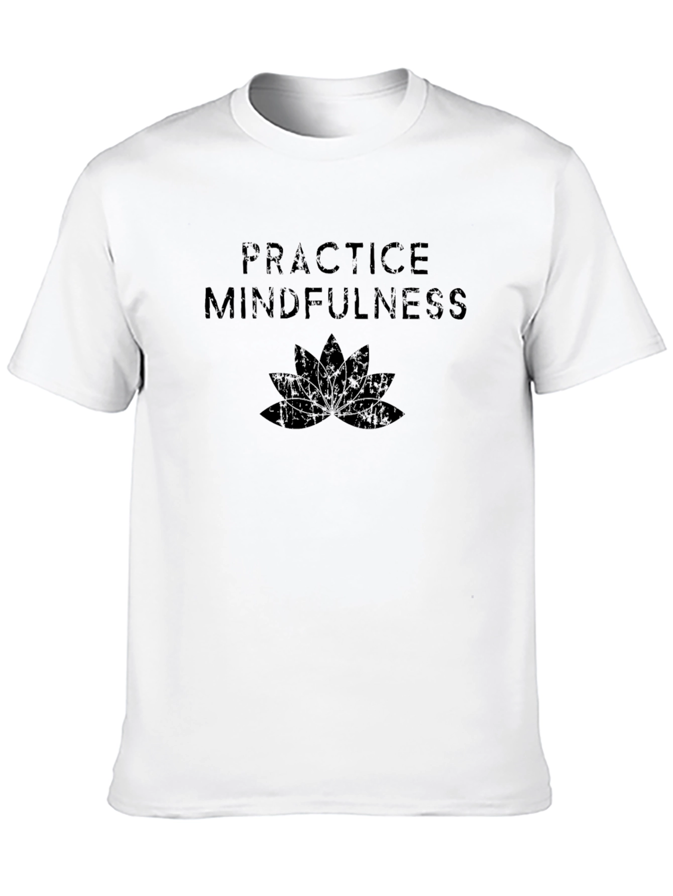 Practice Mindfulness Lotus Black T-Shirt