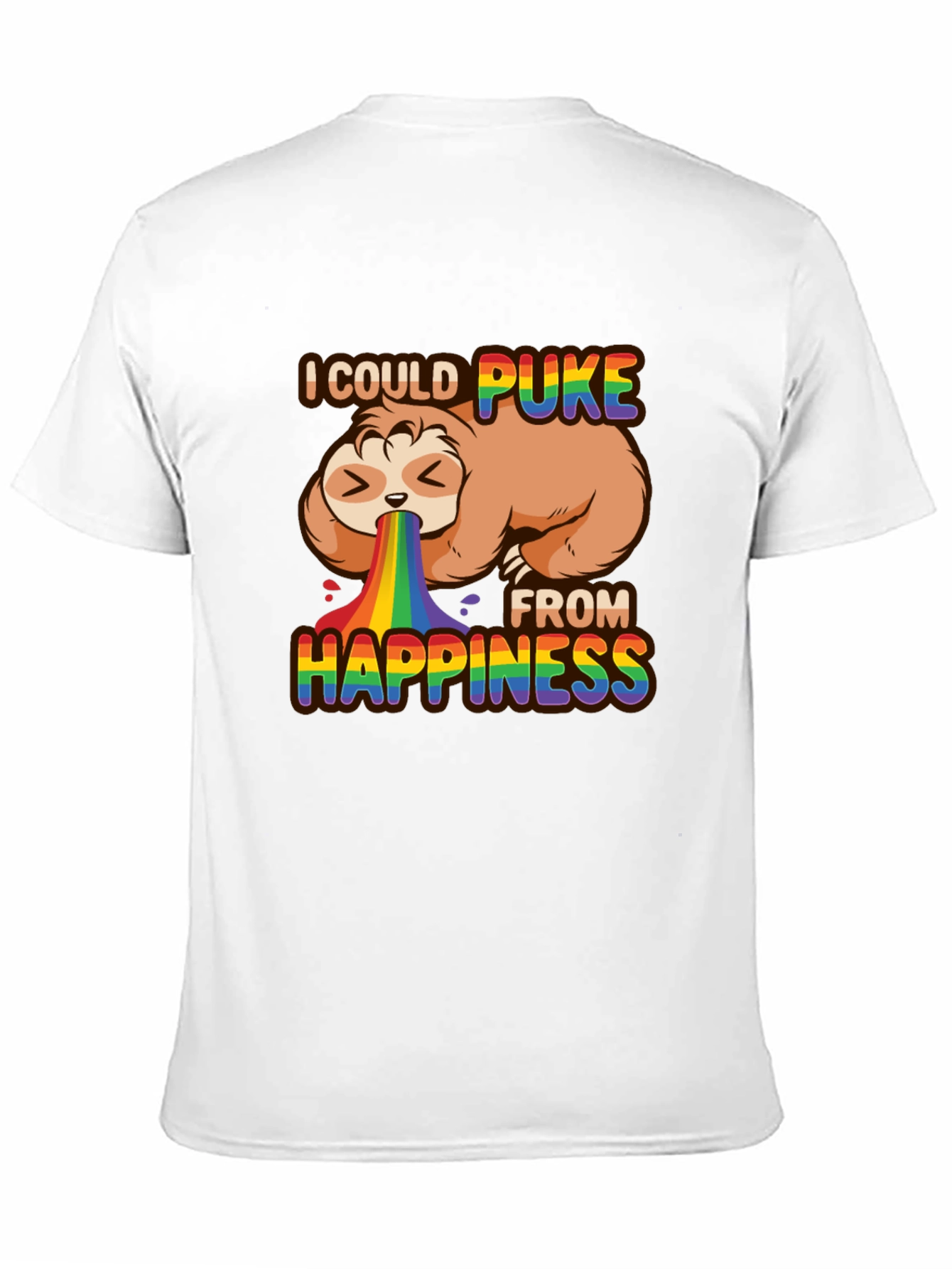 Sloth Rainbow Puke Happiness T-Shirt