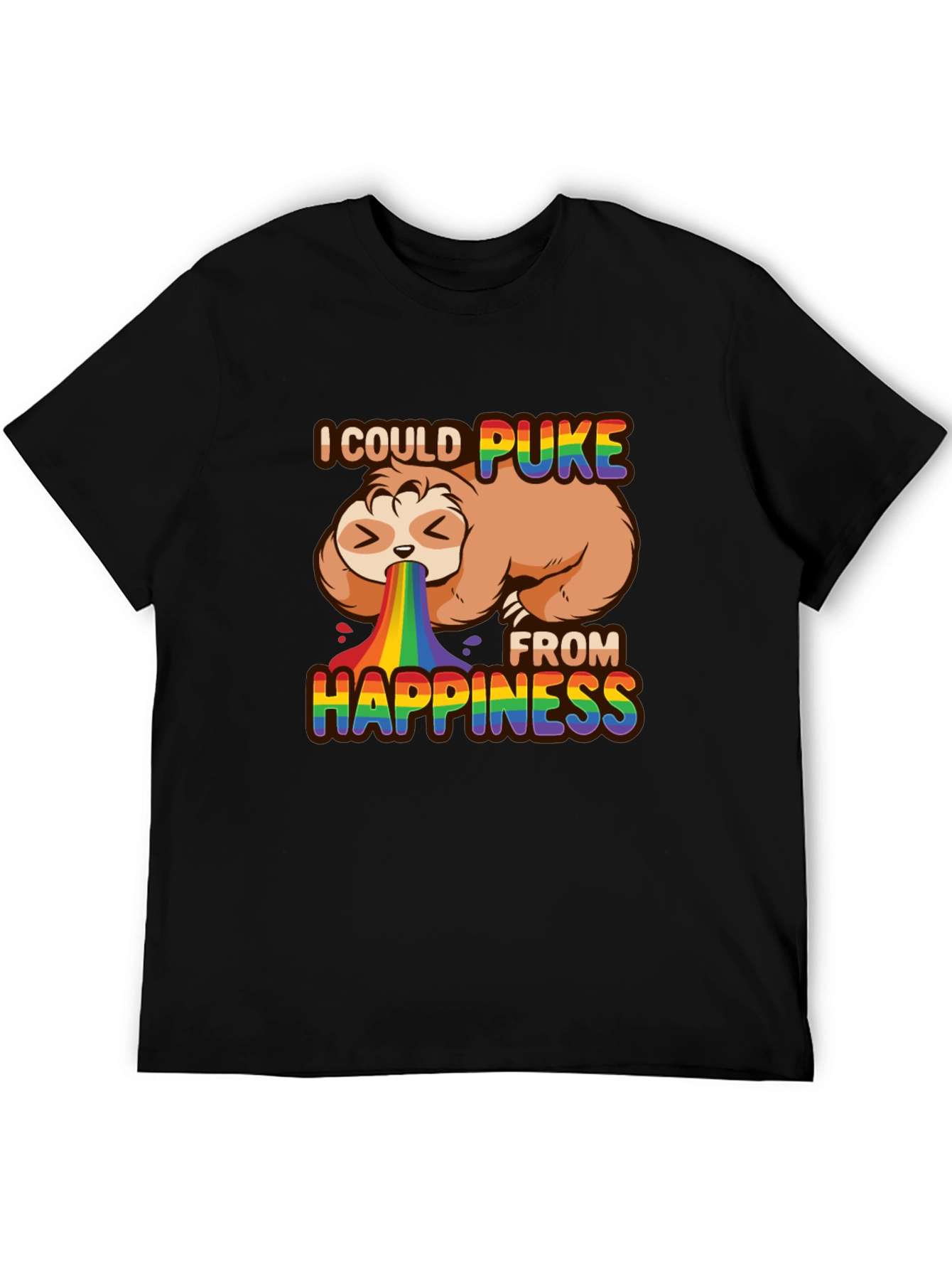 Sloth Rainbow Puke Happiness T-Shirt