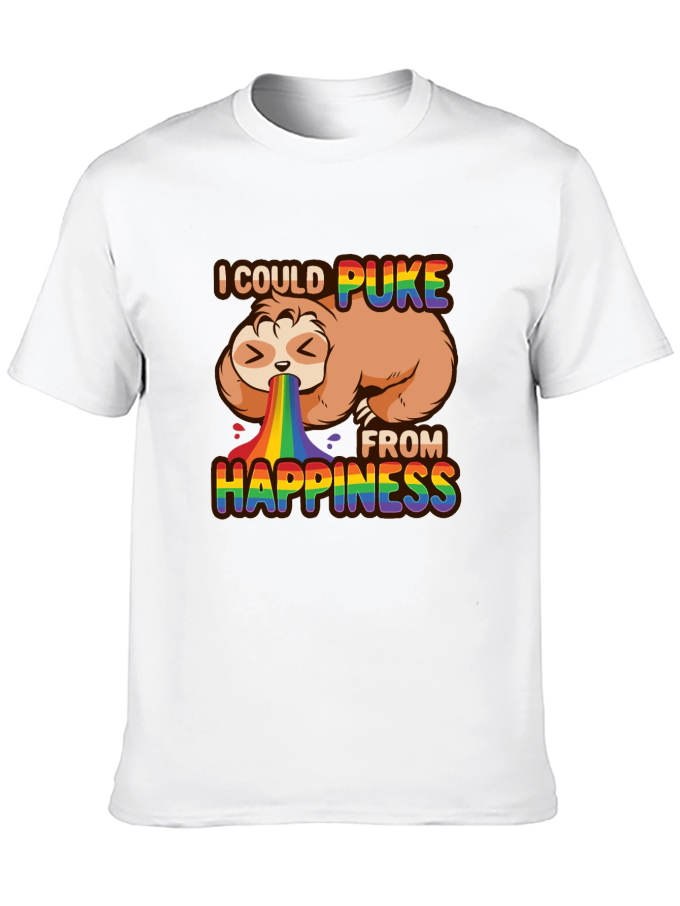 Sloth Rainbow Puke Happiness T-Shirt