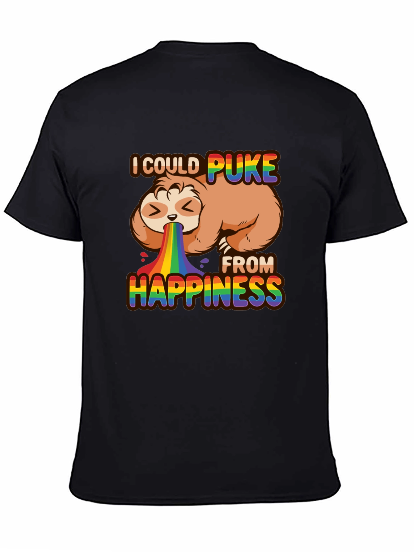 Sloth Rainbow Puke Happiness T-Shirt