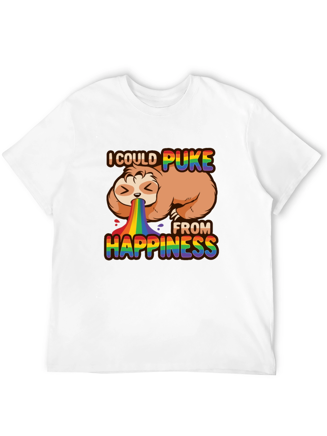 Sloth Rainbow Puke Happiness T-Shirt
