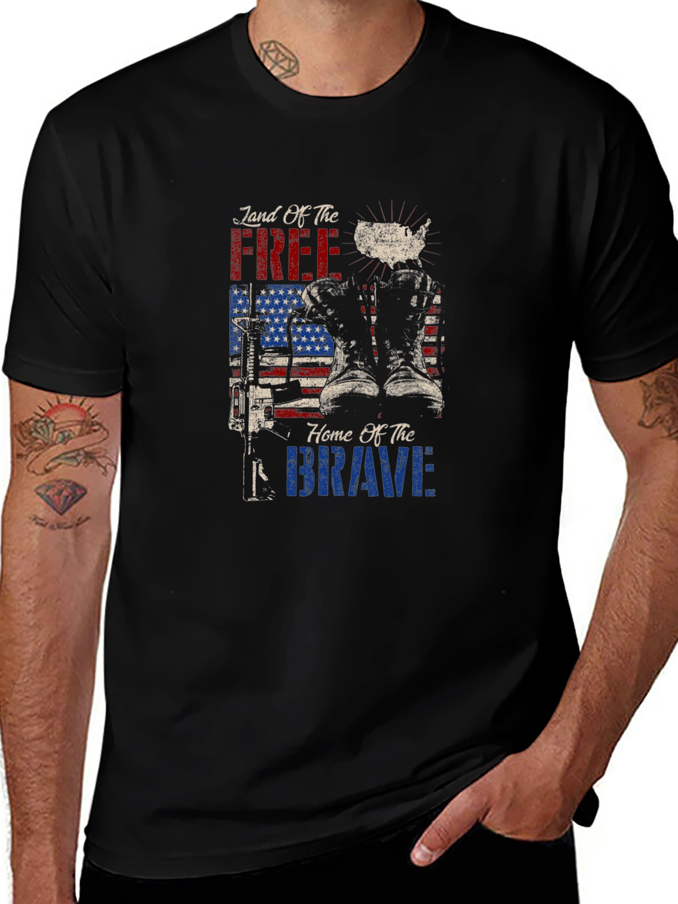 Land of Free Home of Brave Graphic Tee