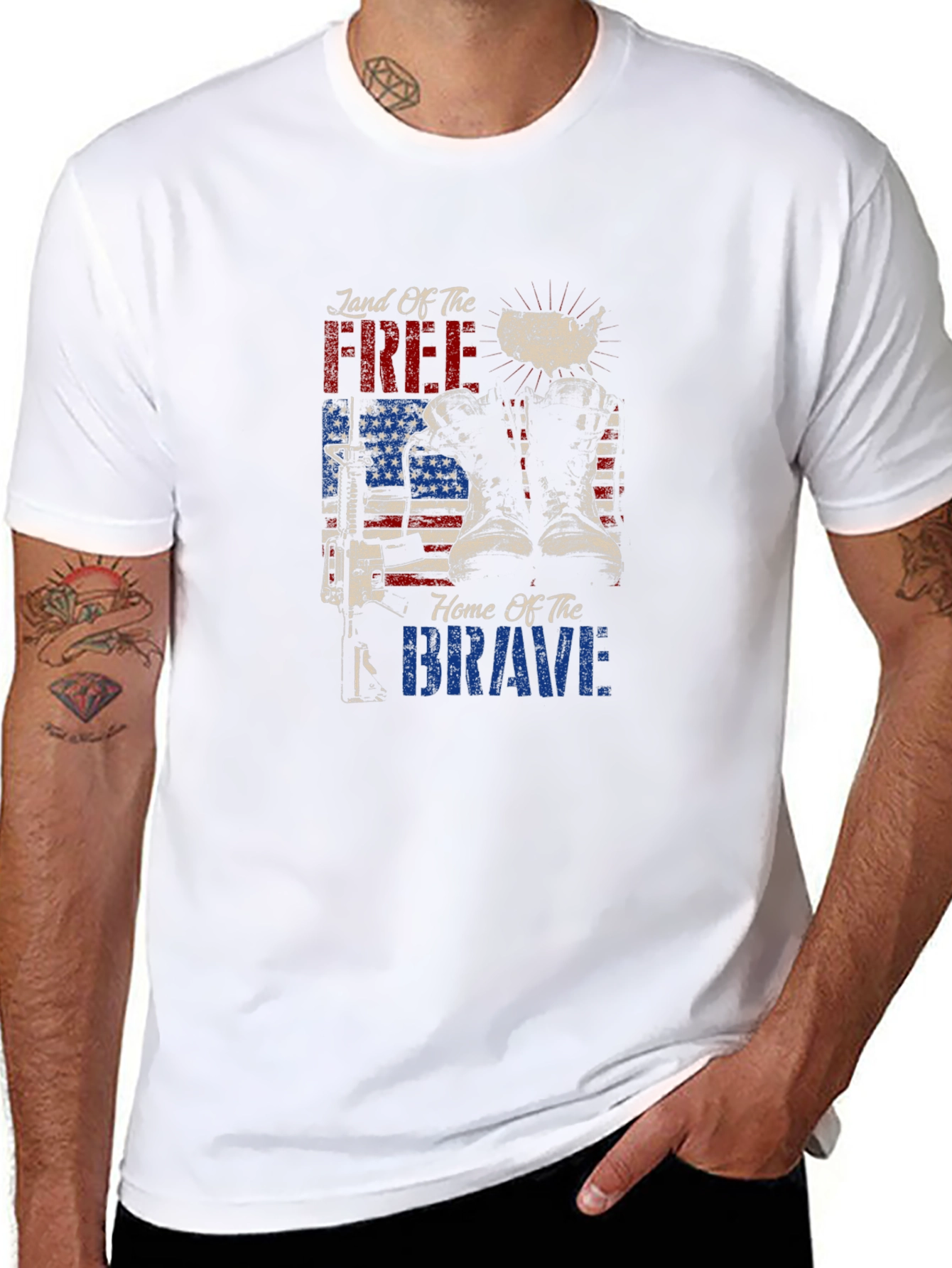 Land of Free Home of Brave Graphic Tee
