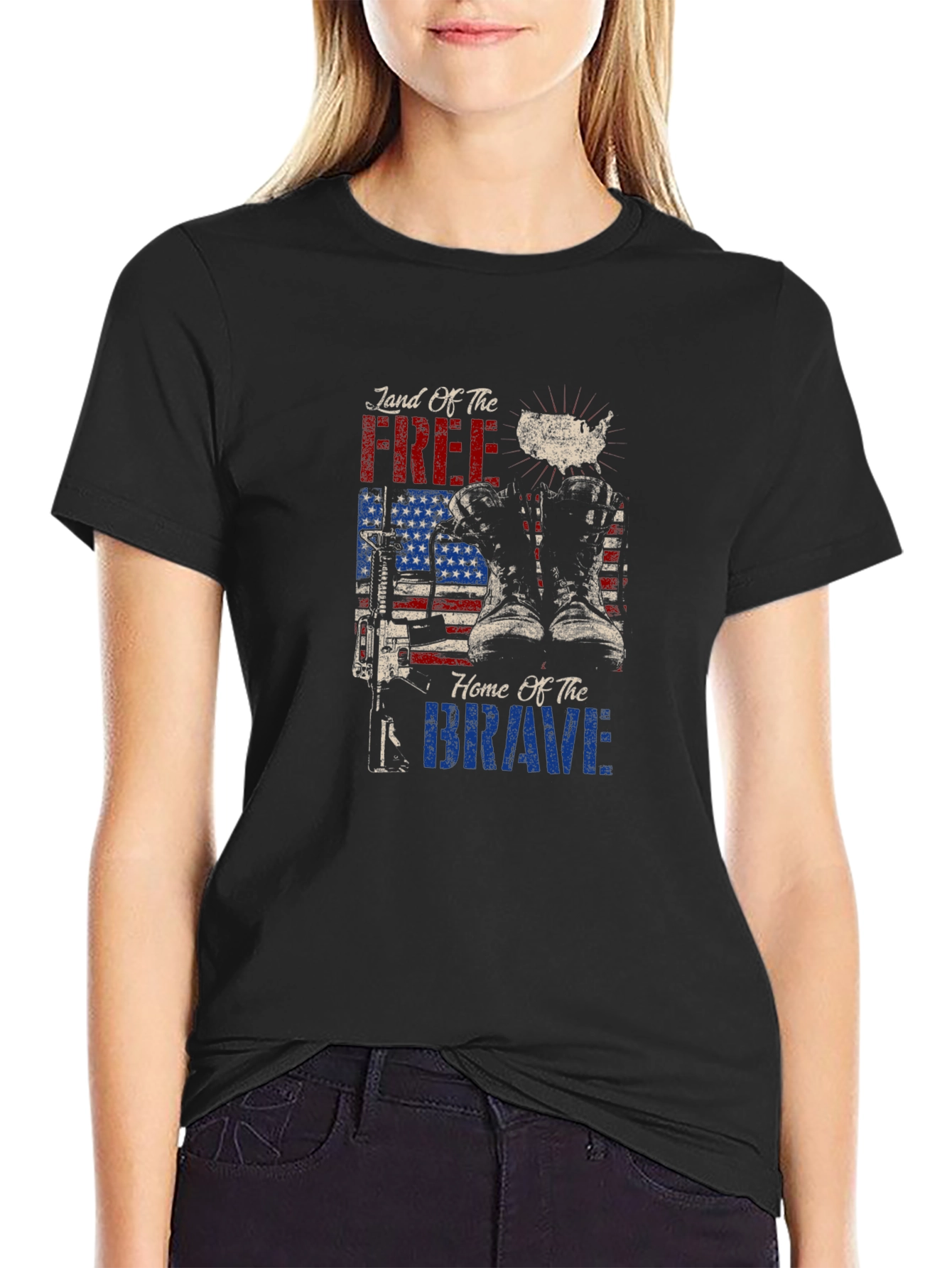 Land of Free Home of Brave Graphic Tee