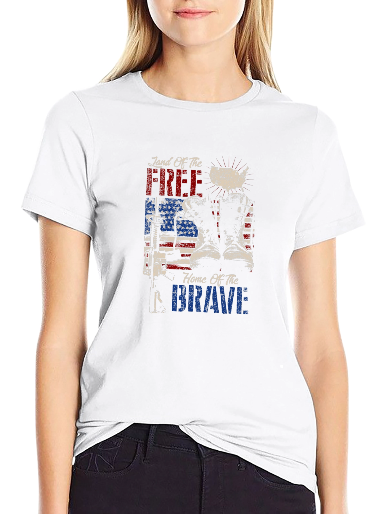 Land of Free Home of Brave Graphic Tee