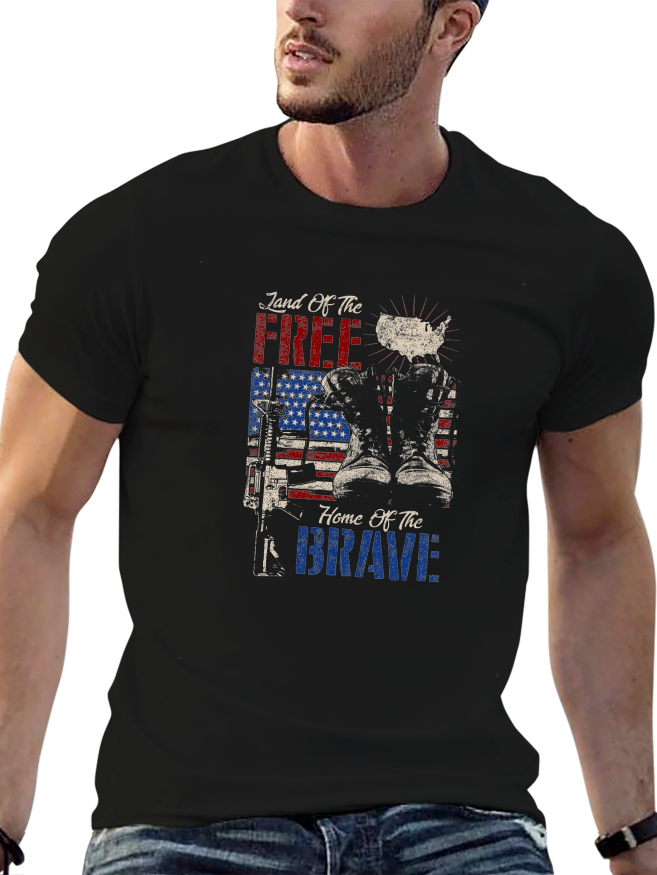 Land of Free Home of Brave Graphic Tee