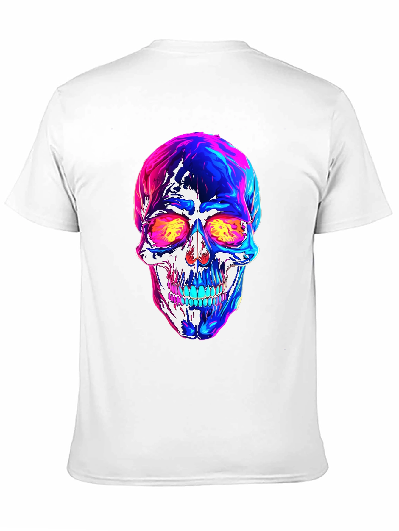 Vibrant Skull Graphic Tee - Black
