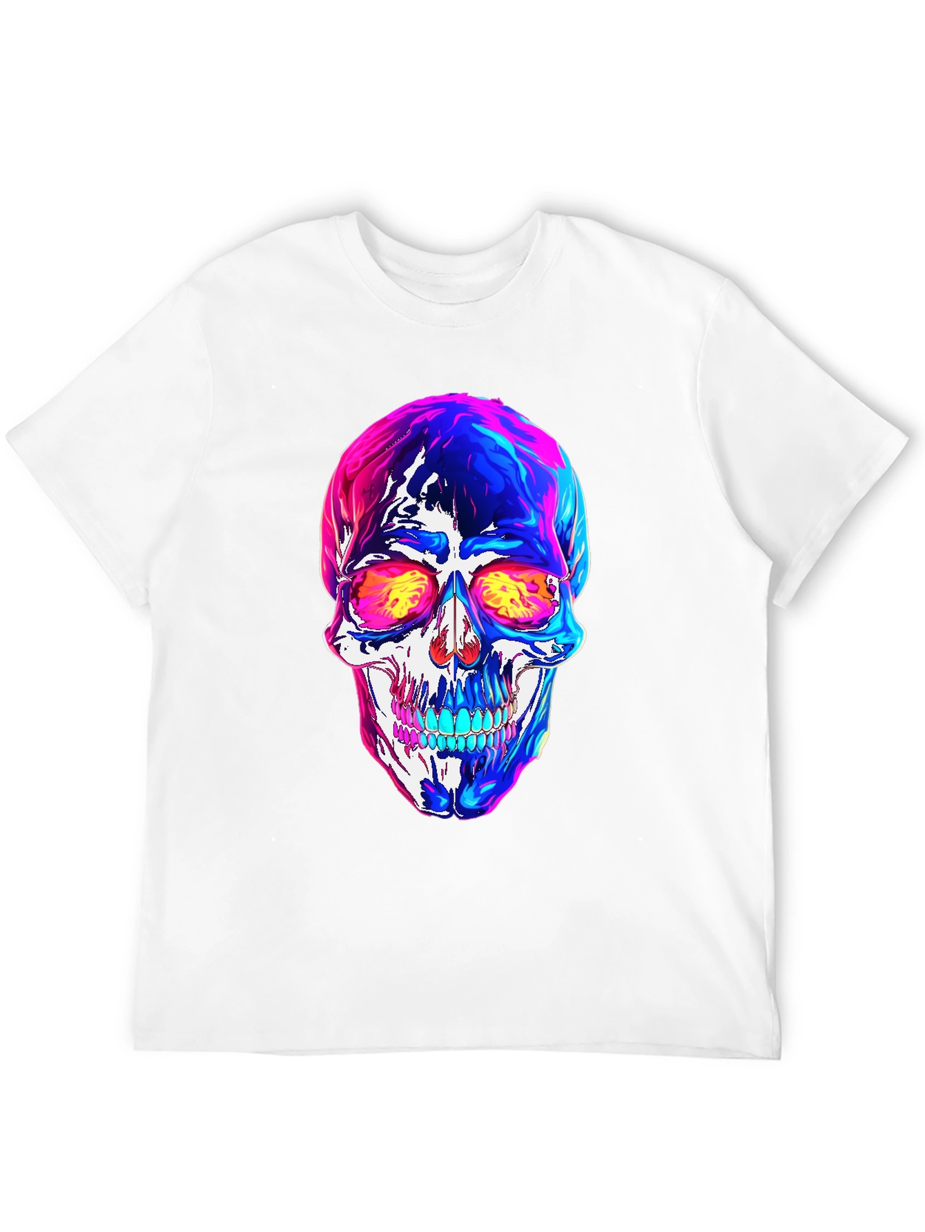 Vibrant Skull Graphic Tee - Black
