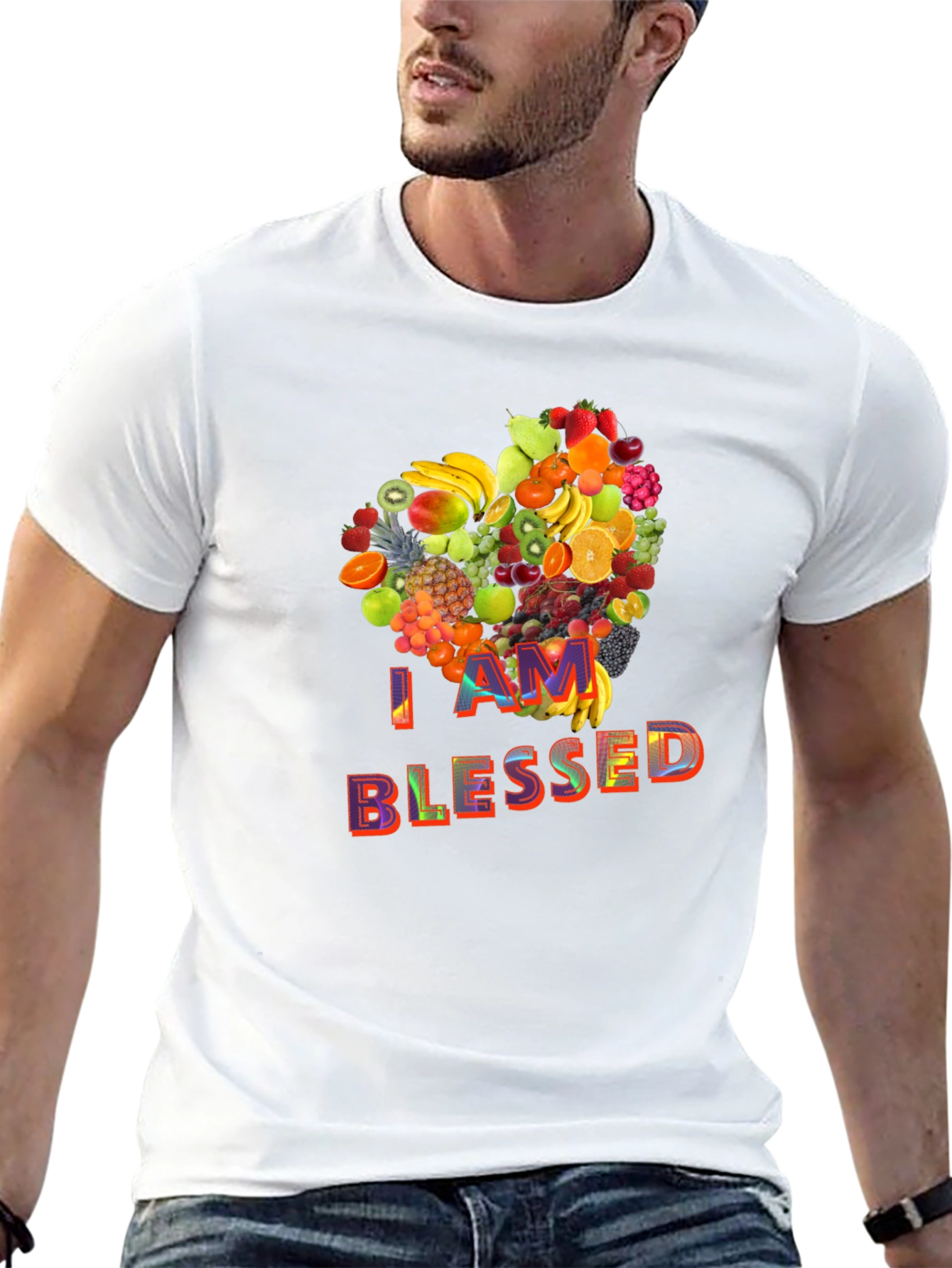 I Am Blessed Fruit Heart Graphic T-Shirt