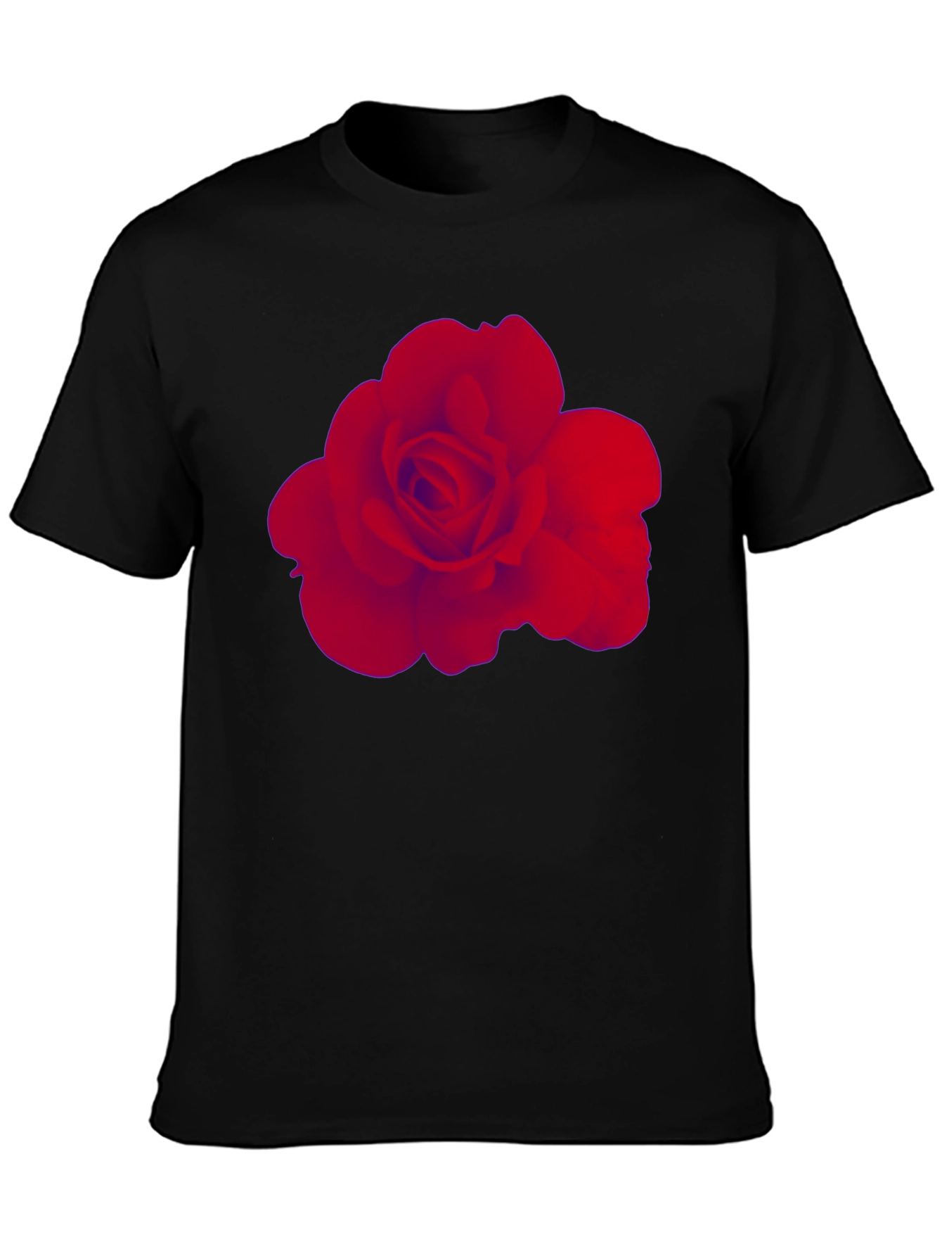 Rose Graphic Tee - Stylish Black Cotton T-Shirt