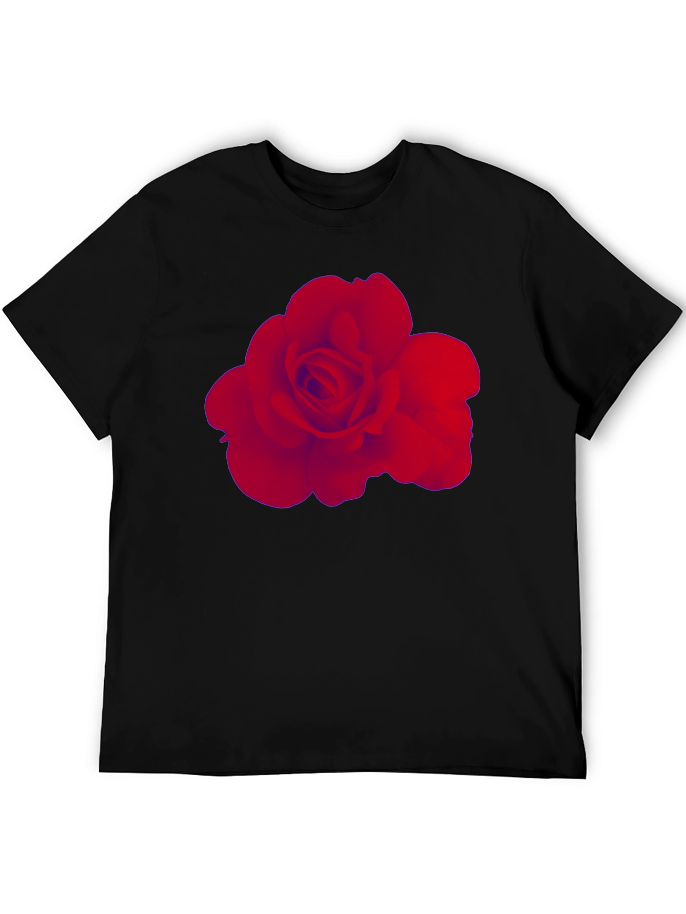 Rose Graphic Tee - Stylish Black Cotton T-Shirt
