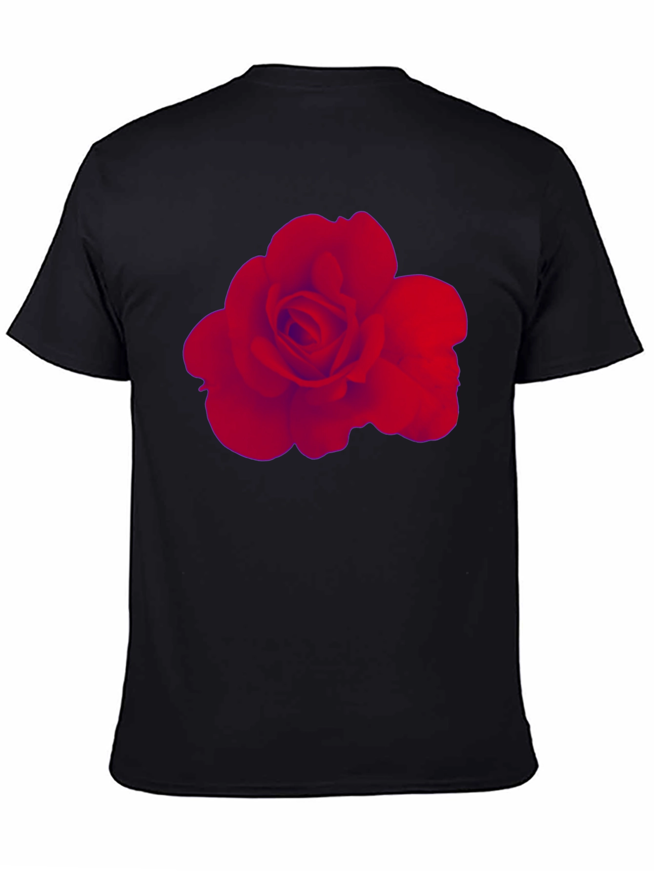 Rose Graphic Tee - Stylish Black Cotton T-Shirt
