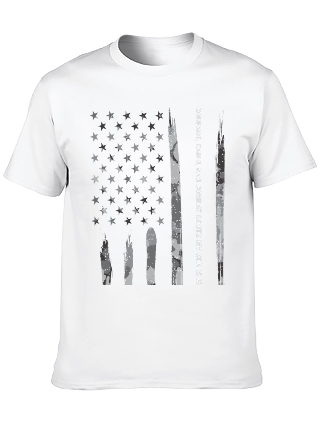 Courage Camo Combat Boots Son American Flag T-Shirt