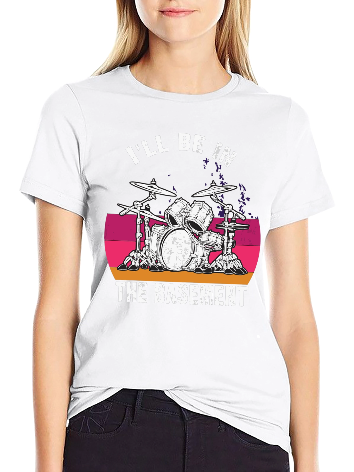 Ill Be In The Basement T-Shirt - Drum Set