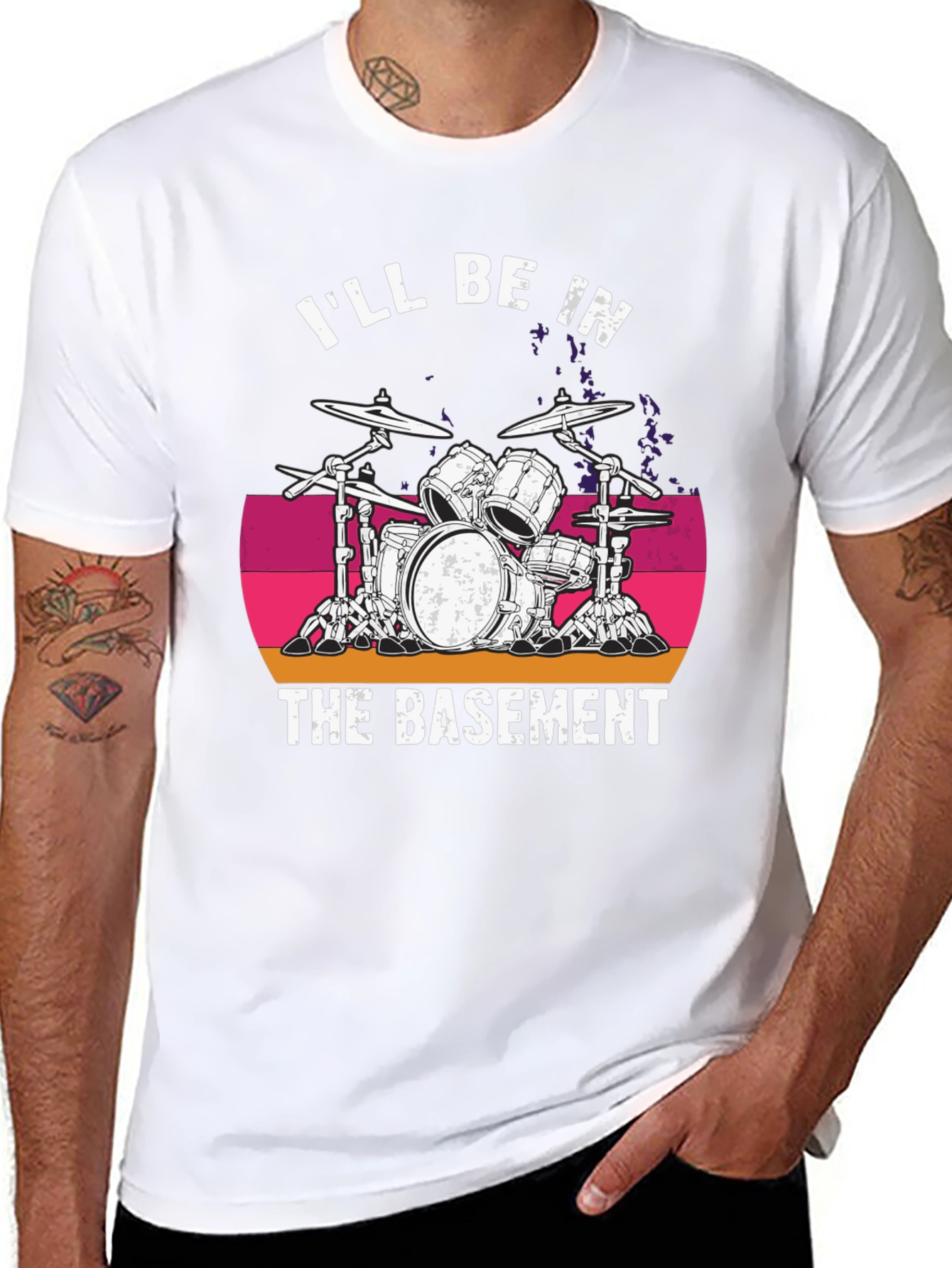 Ill Be In The Basement T-Shirt - Drum Set