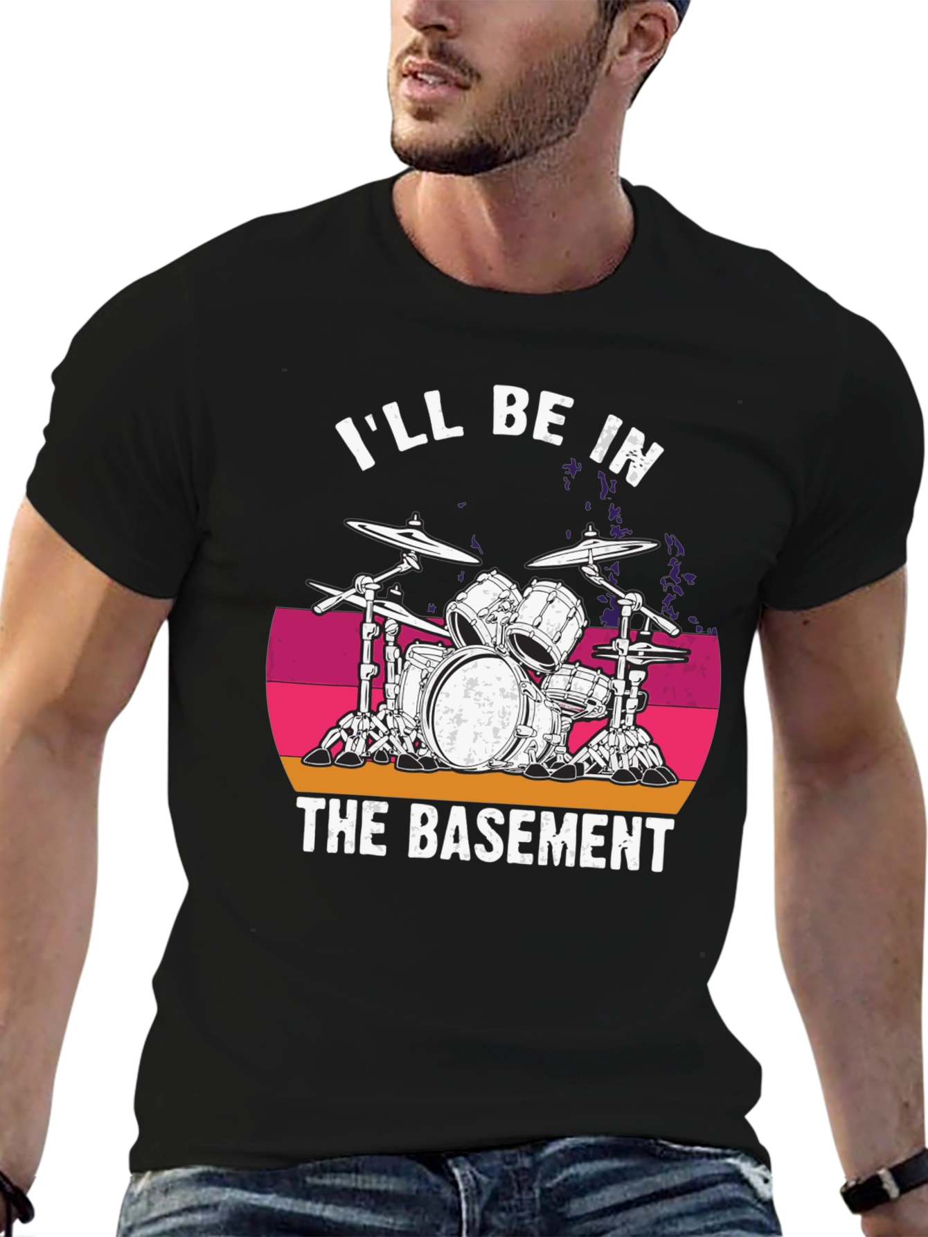 Ill Be In The Basement T-Shirt - Drum Set