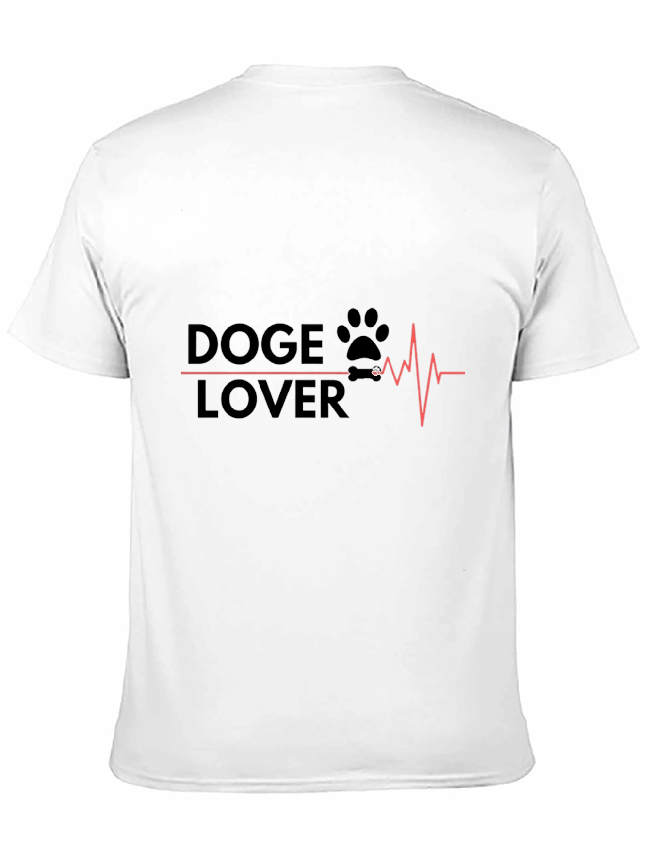 Doge Lover T-Shirt - Dog Paw Heartbeat Design