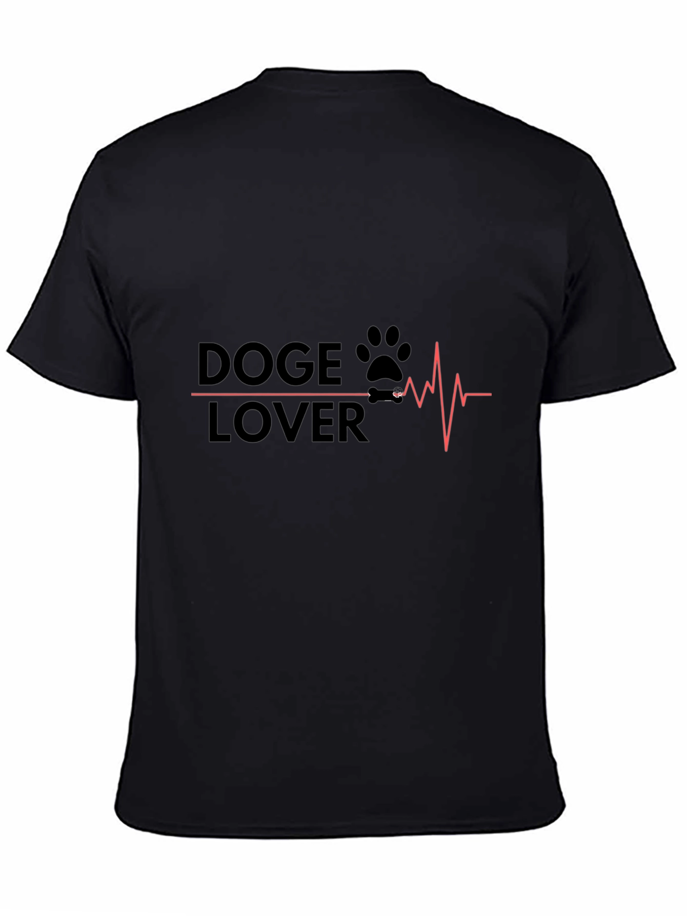 Doge Lover T-Shirt - Dog Paw Heartbeat Design