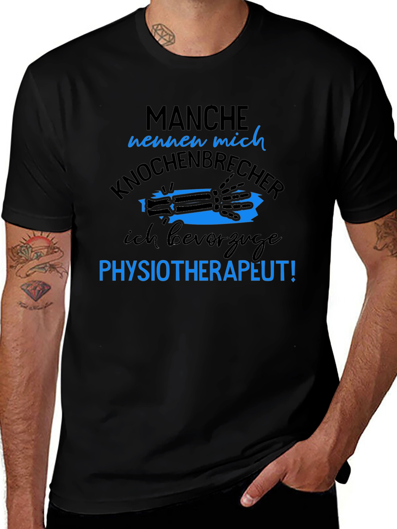 Funny Physiotherapist T-Shirt - Knochenbrecher Design