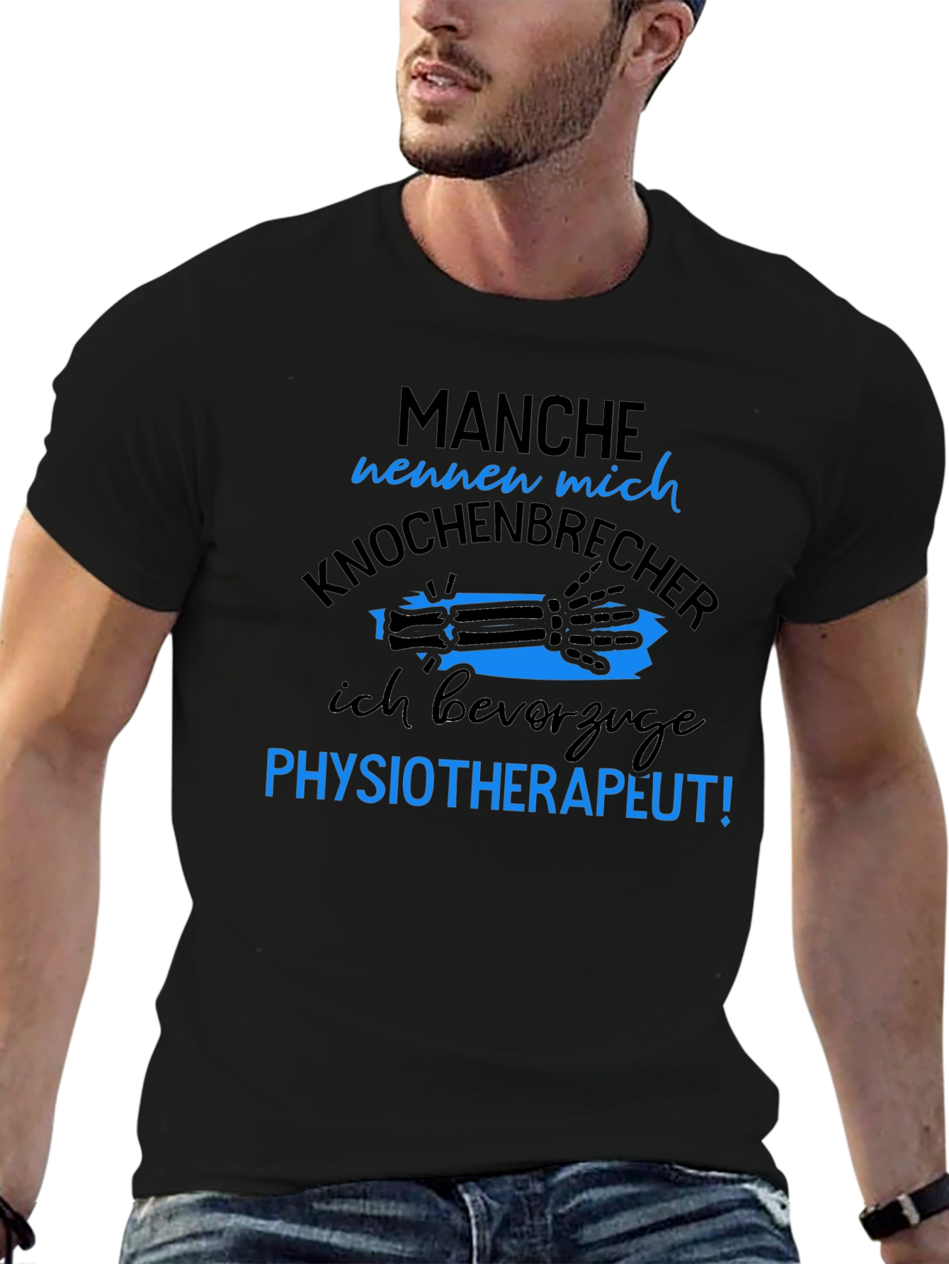 Funny Physiotherapist T-Shirt - Knochenbrecher Design