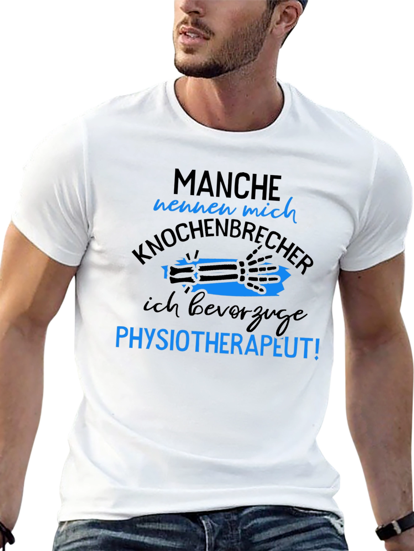 Funny Physiotherapist T-Shirt - Knochenbrecher Design