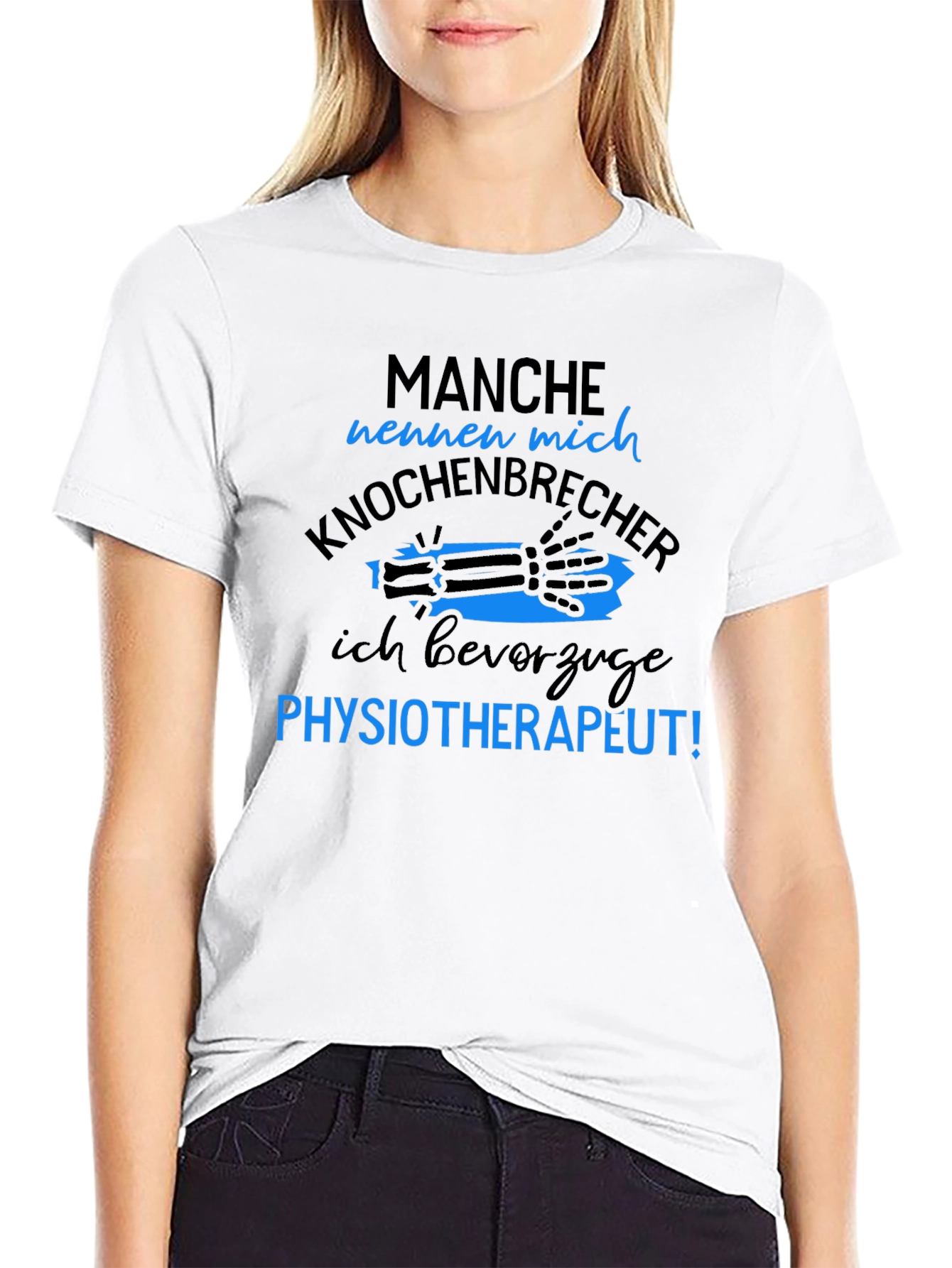 Funny Physiotherapist T-Shirt - Knochenbrecher Design