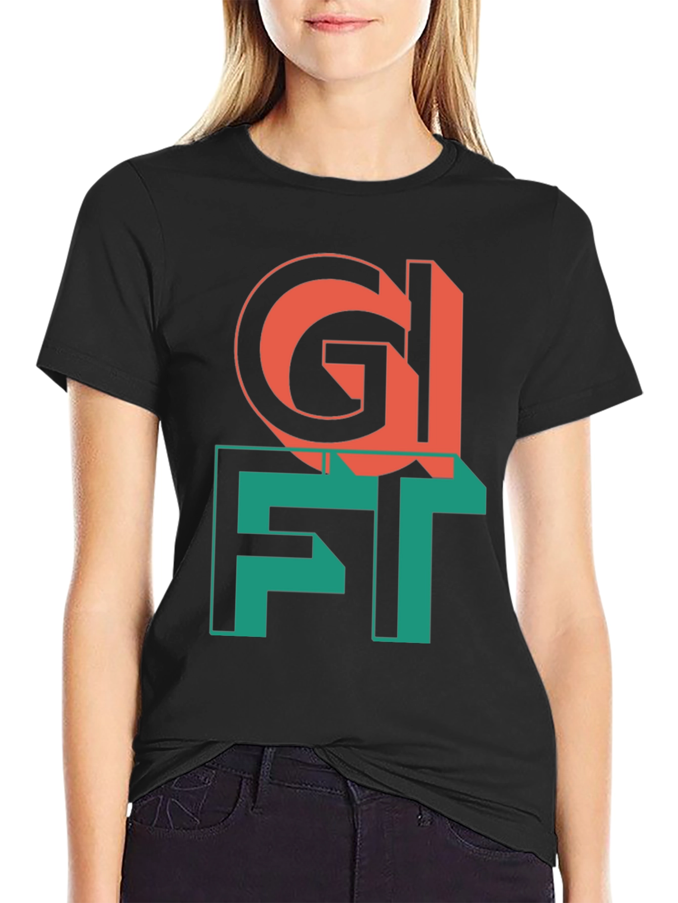 Gift Tee - Unique Graphic Print Black T-Shirt