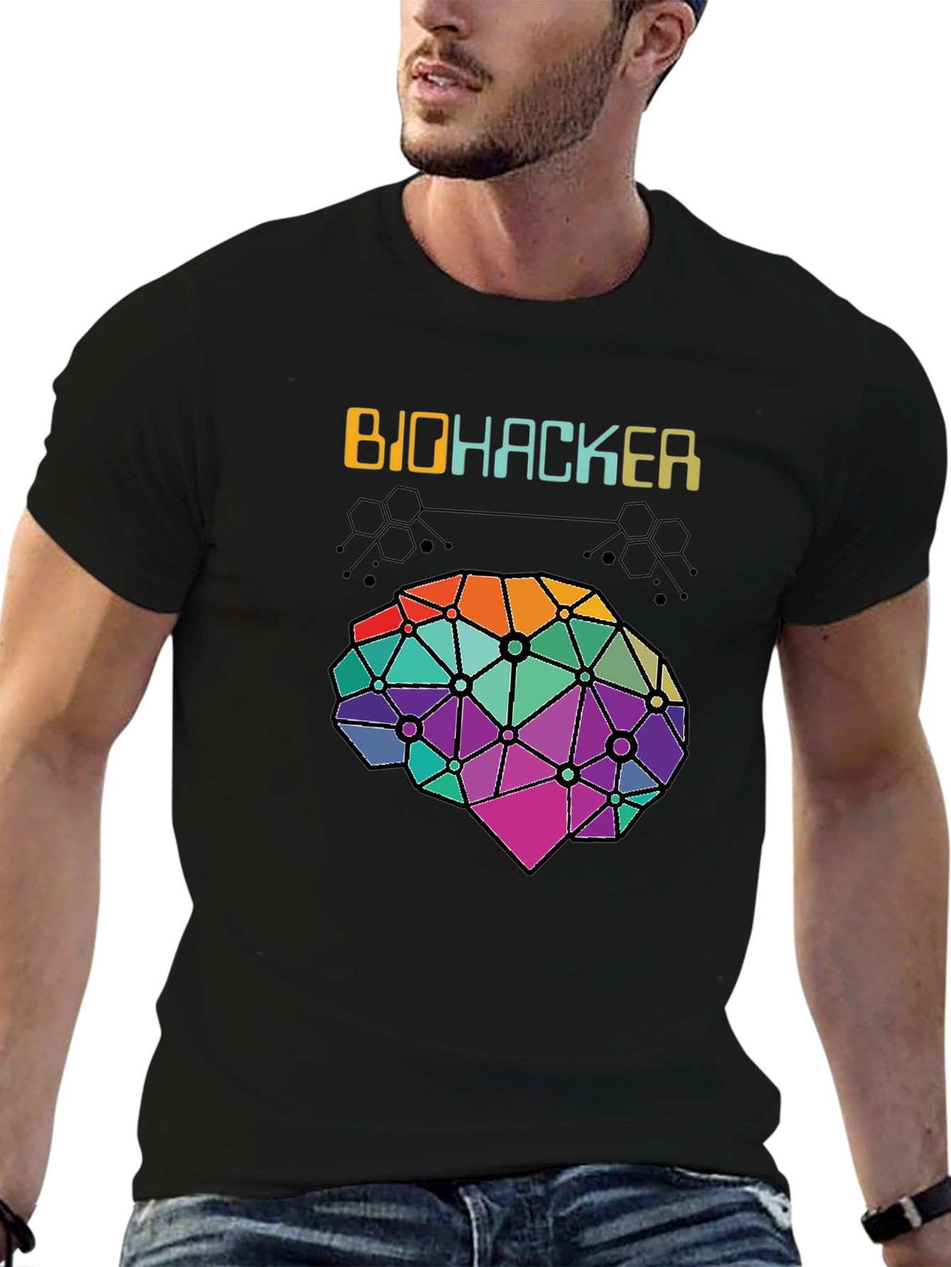 Biohacker Brain Graphic Tee - Science & Tech Shirt