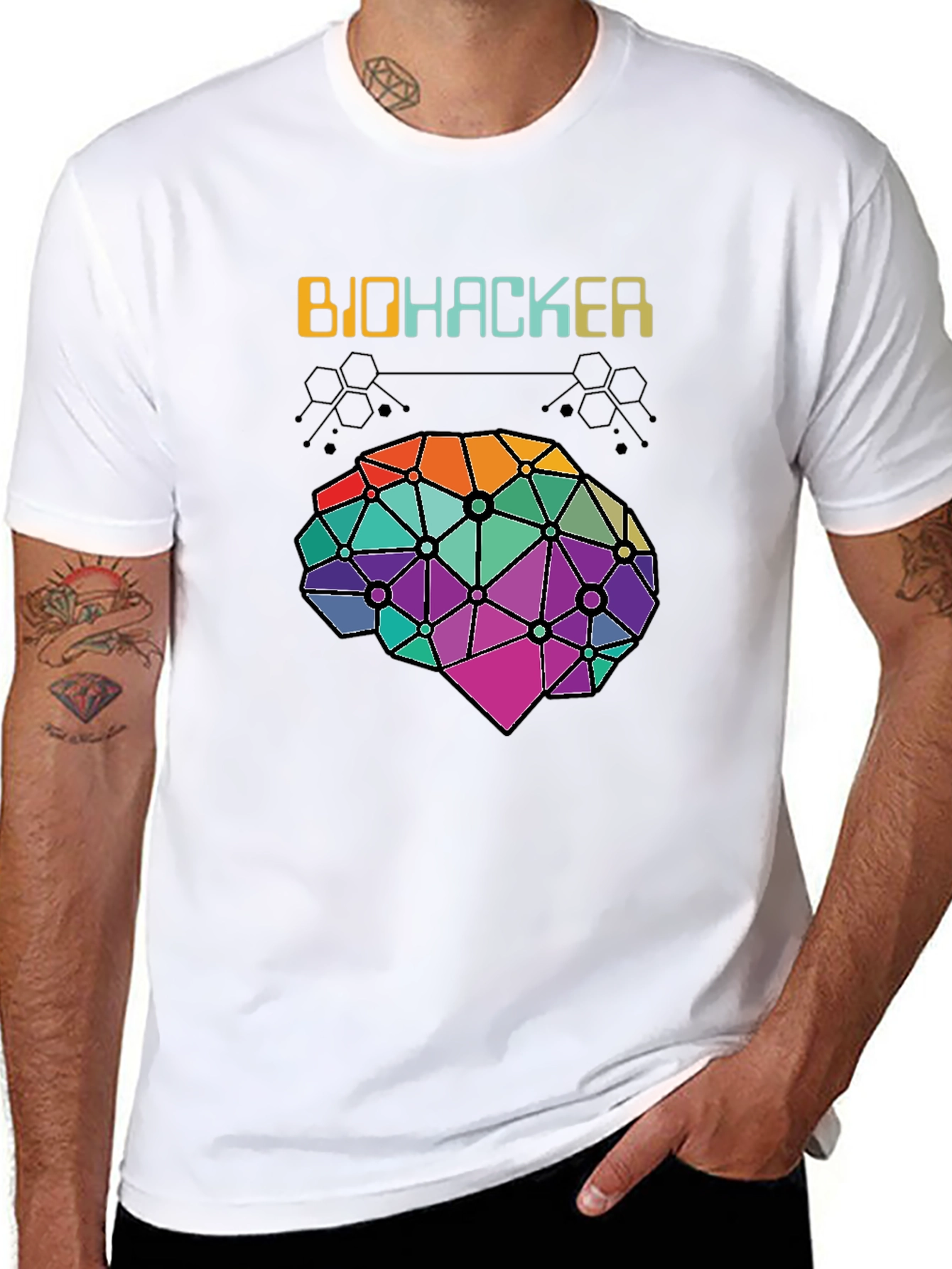 Biohacker Brain Graphic Tee - Science & Tech Shirt