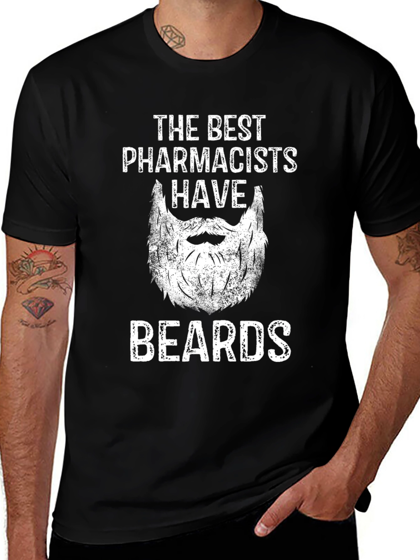 Pharmacist with Beards Graphic T-Shirt