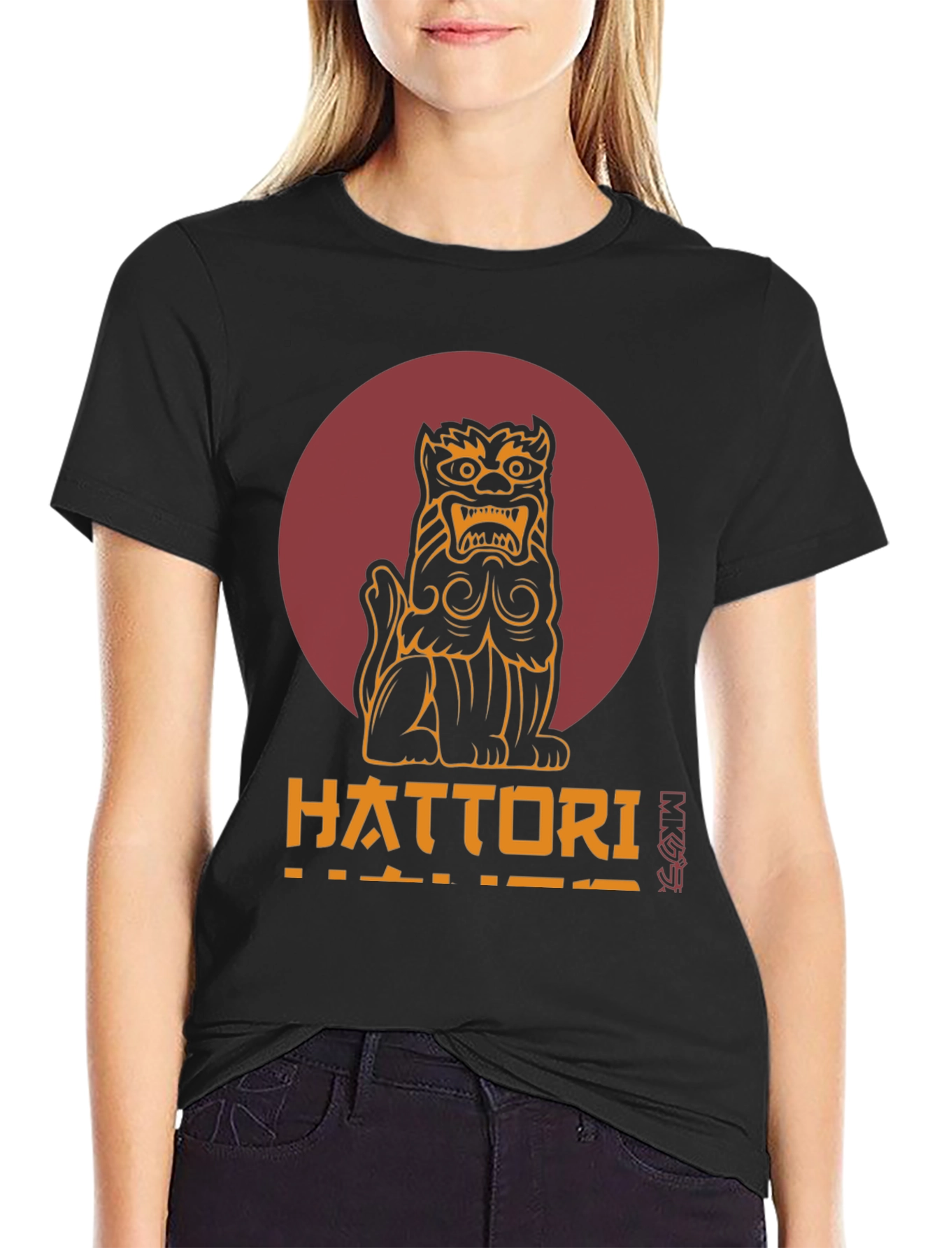 Hattori Japanese Warrior Lion Graphic T-Shirt