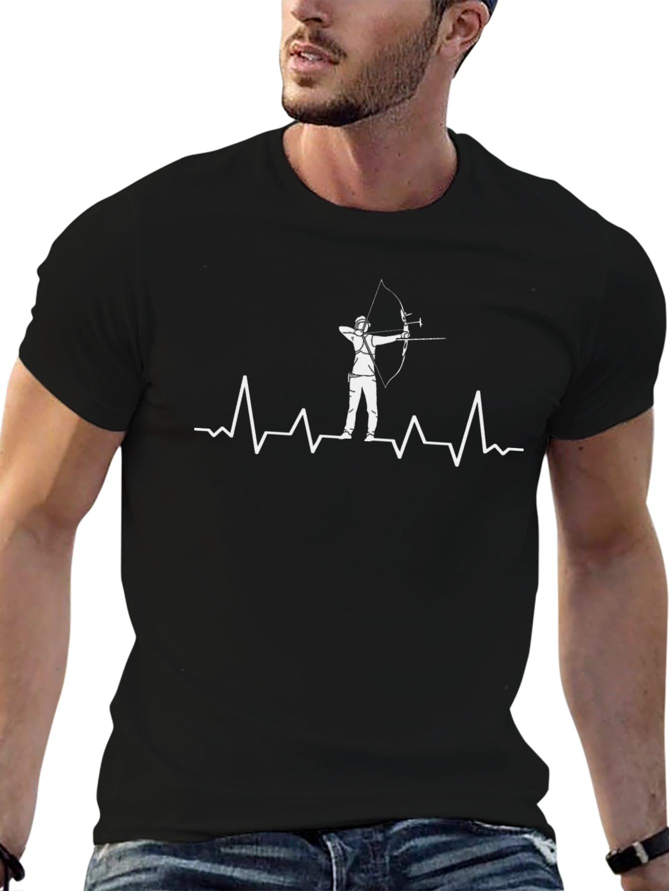 Archery Heartbeat T-Shirt - Black