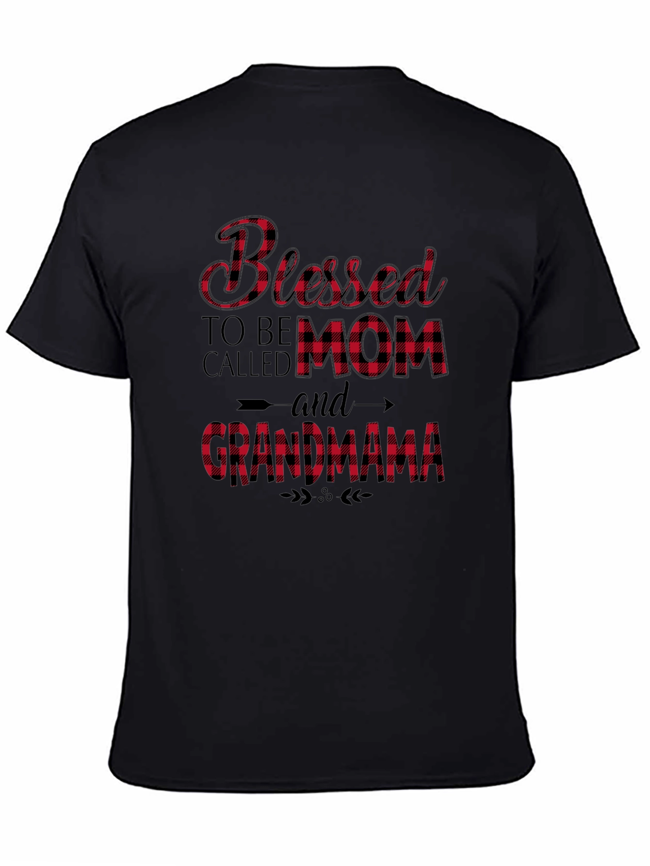 Blessed Mom & Grandma Plaid Graphic Tee