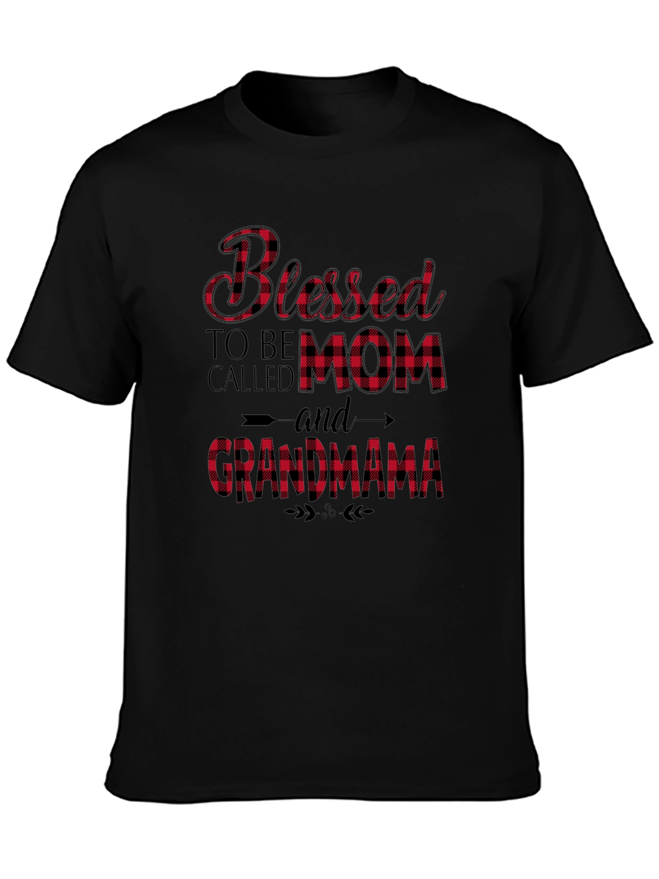 Blessed Mom & Grandma Plaid Graphic Tee