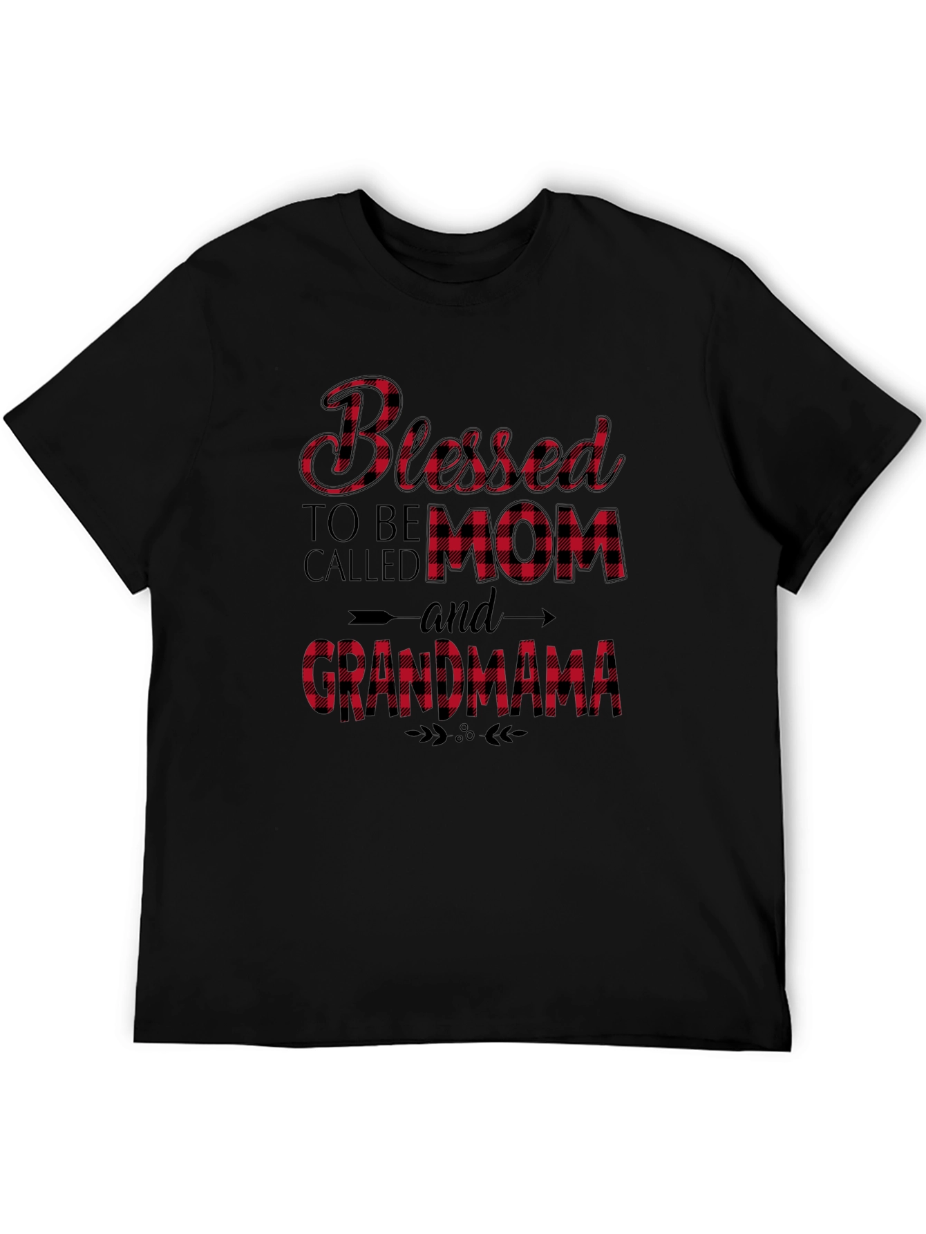 Blessed Mom & Grandma Plaid Graphic Tee