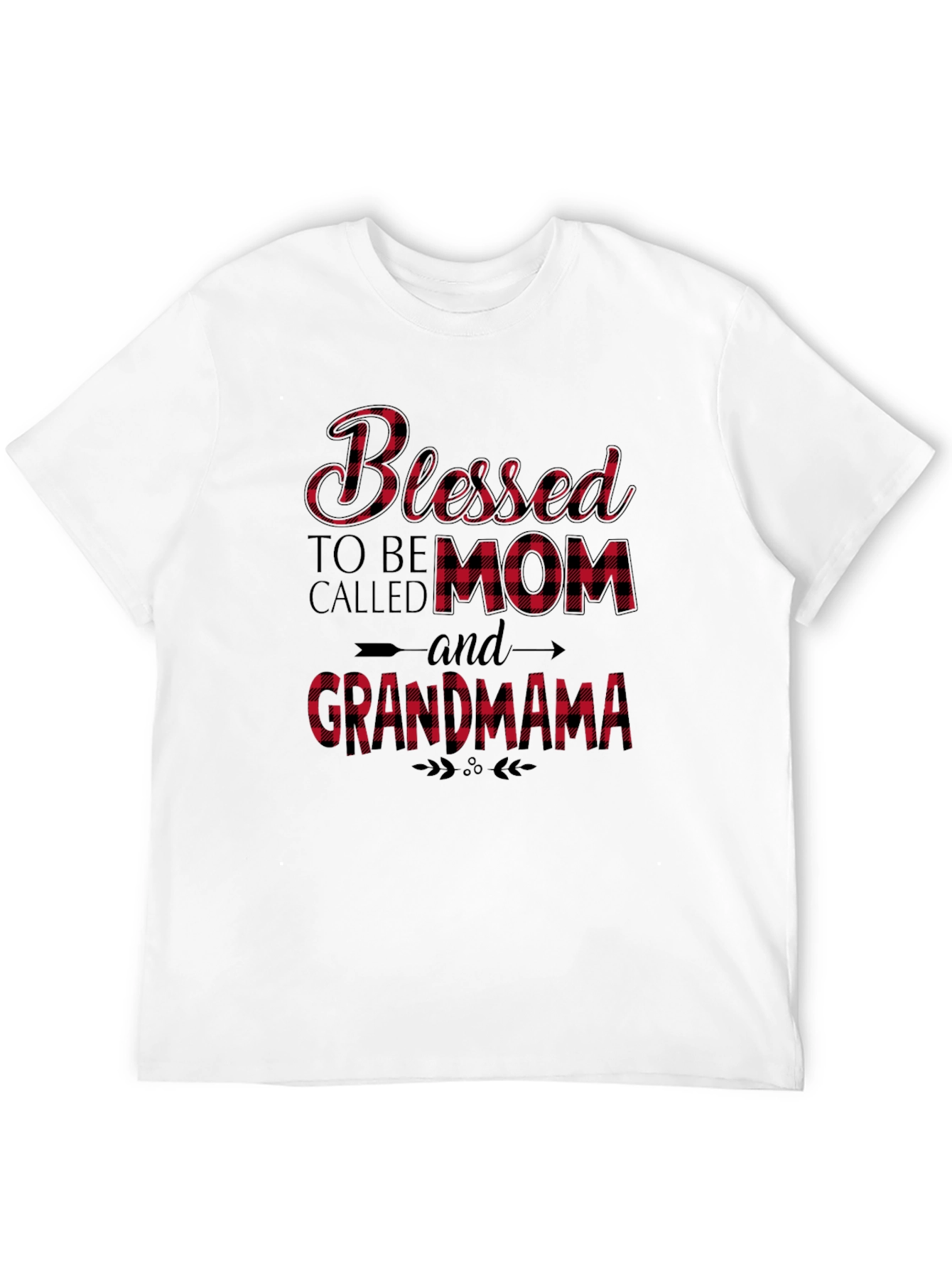 Blessed Mom & Grandma Plaid Graphic Tee