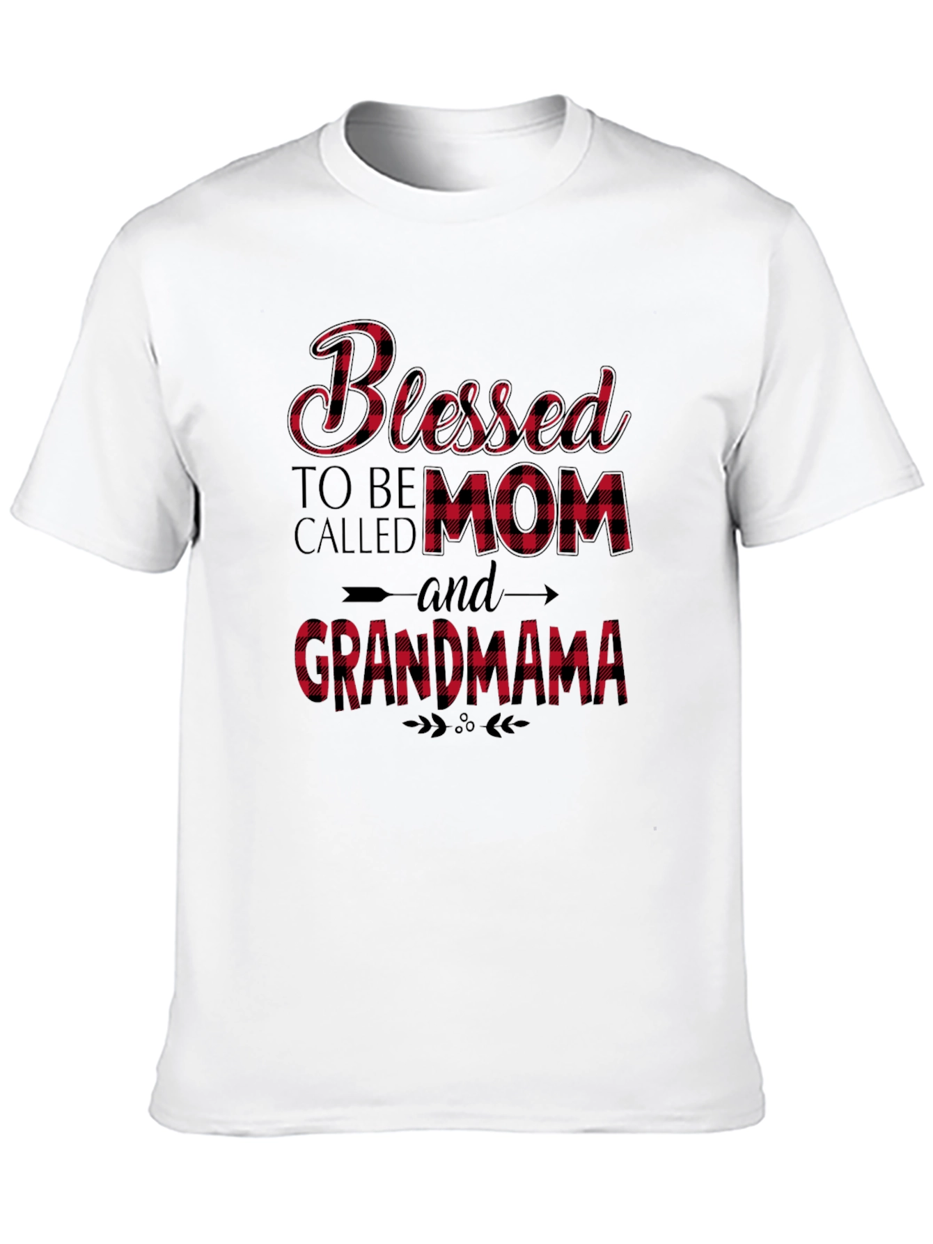 Blessed Mom & Grandma Plaid Graphic Tee