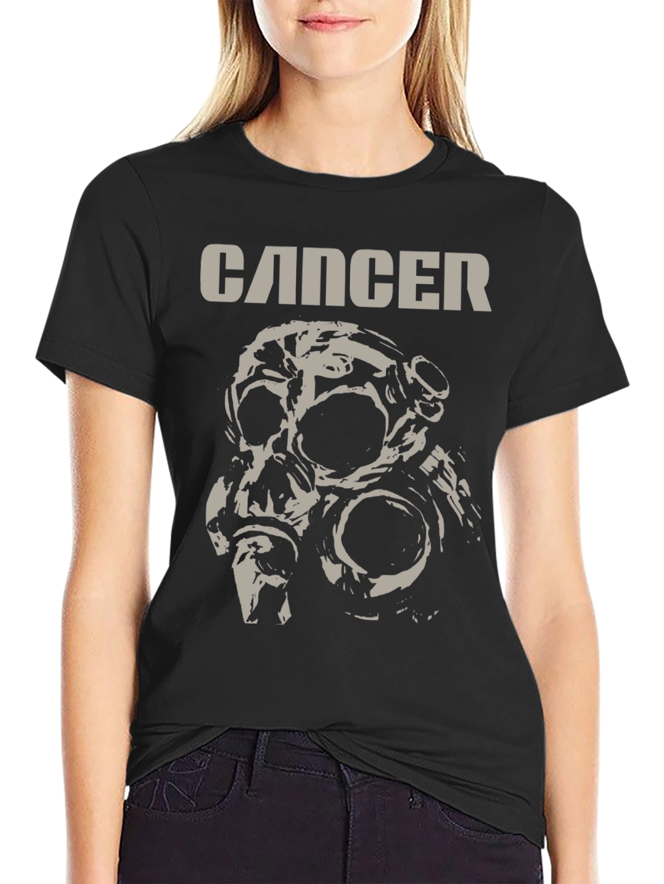 Cancer Band Tee - Skull Gas Mask T-Shirt